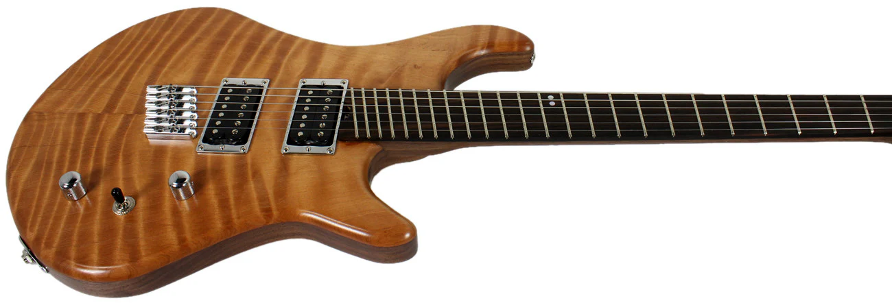 American Exotic Guitars DC-Multi, Flamed Redwood and Walnut - Image 10