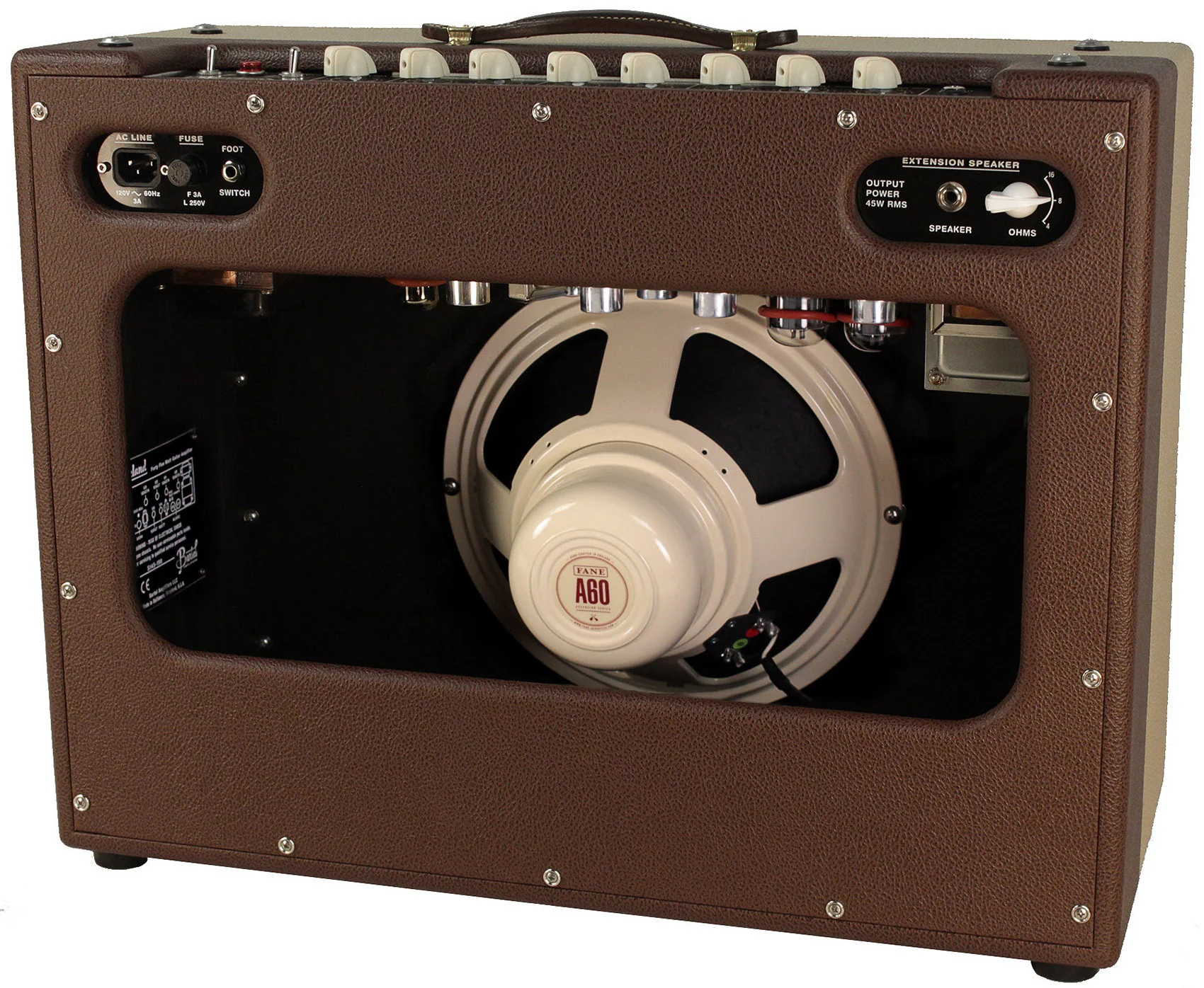 Bartel Amplifiers Roseland 45w 1x12 Combo Amplifier, Custom Cream, Brown - Image 4