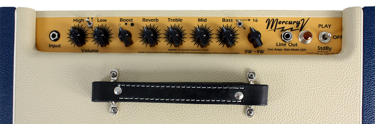 Carr Mercury V 1x12 Combo Amp, Cream, Blue - Image 6