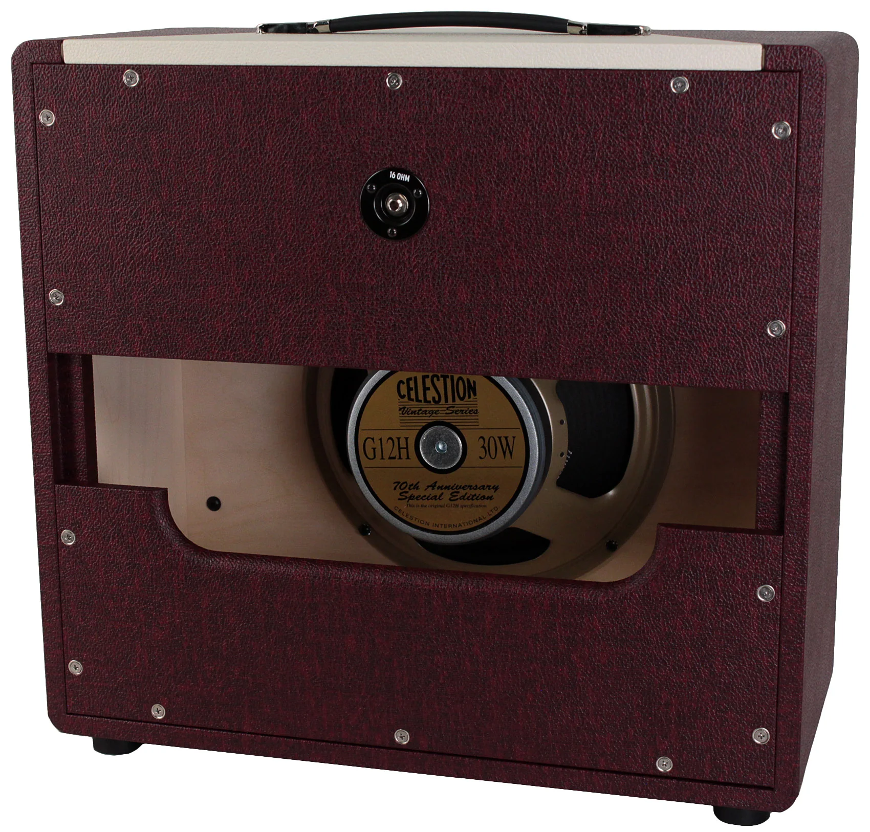 Divided By 13 BTR 23 Head, 1x12 Speaker Cab, Vintage Bordeaux, Ivory V - Image 6