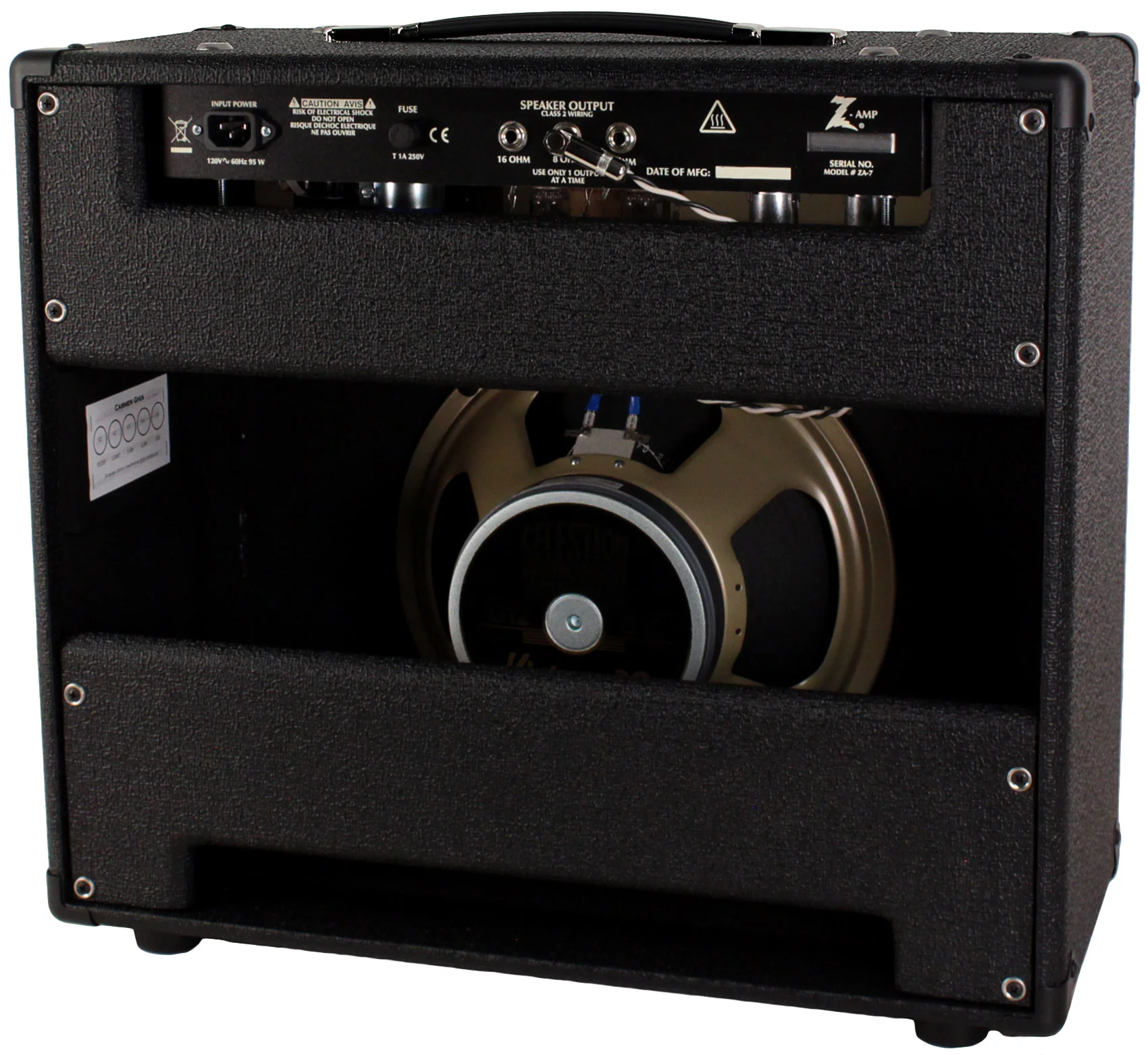 Dr. Z Carmen Ghia Master Volume 1x12 Combo, Black, ZW Grille - Image 3