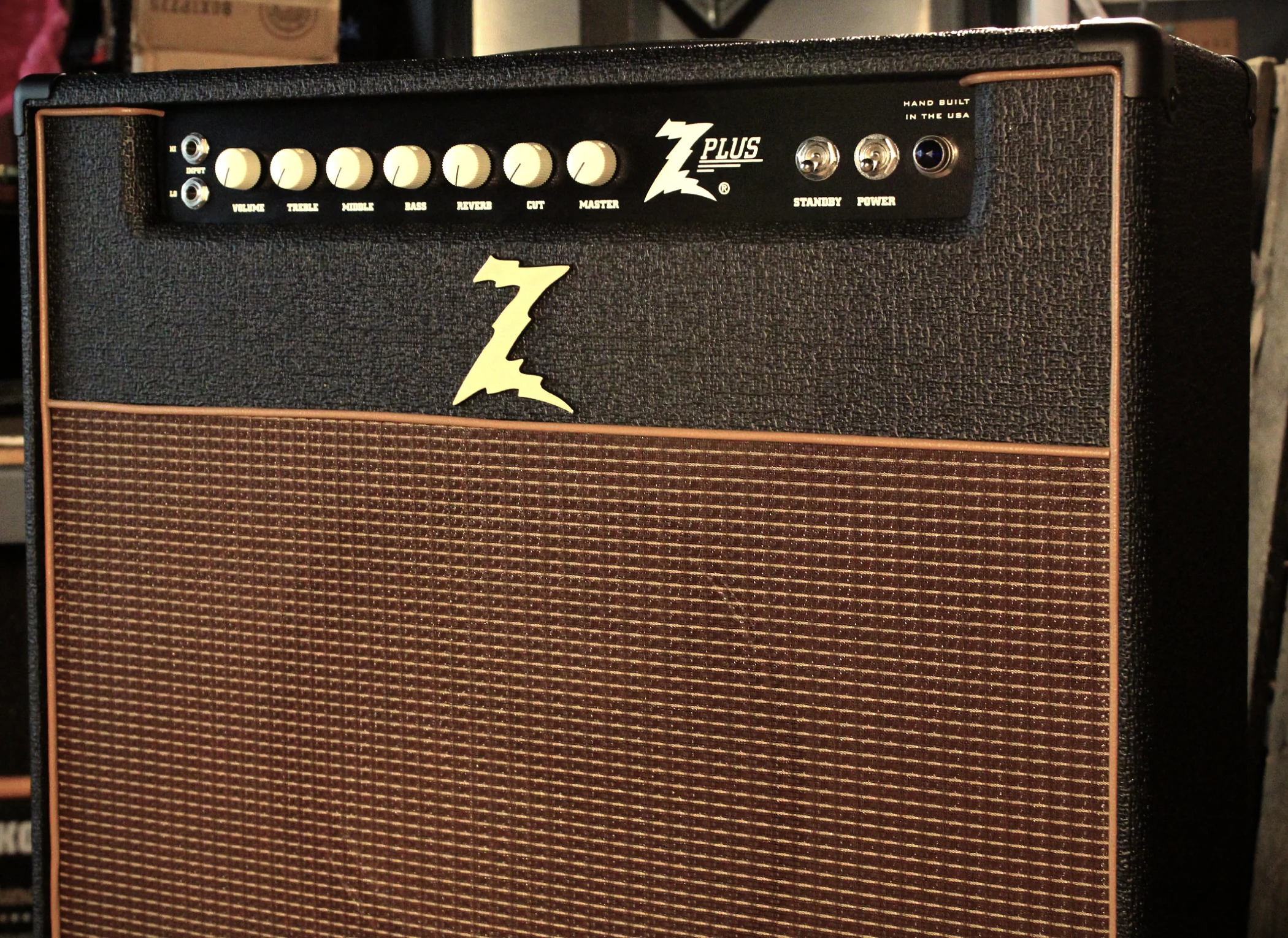 Dr. Z Z-Plus 1x12 Lite Cab Combo, Black, Oxblood Grille - Image 4