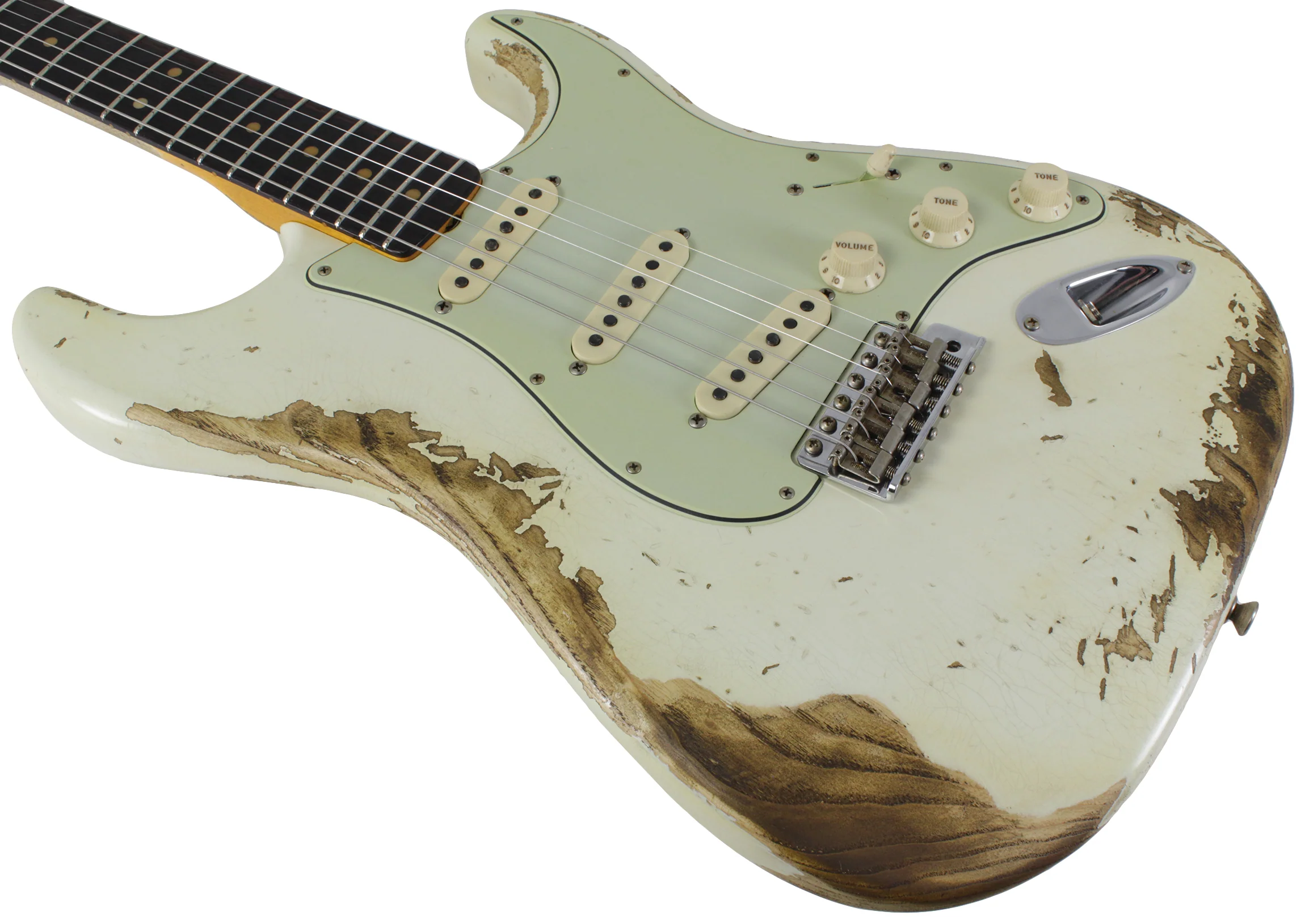 Fender Custom Shop 63 Stratocaster Limited, Super Heavy Relic, Faded Aged Olympic White - Image 5
