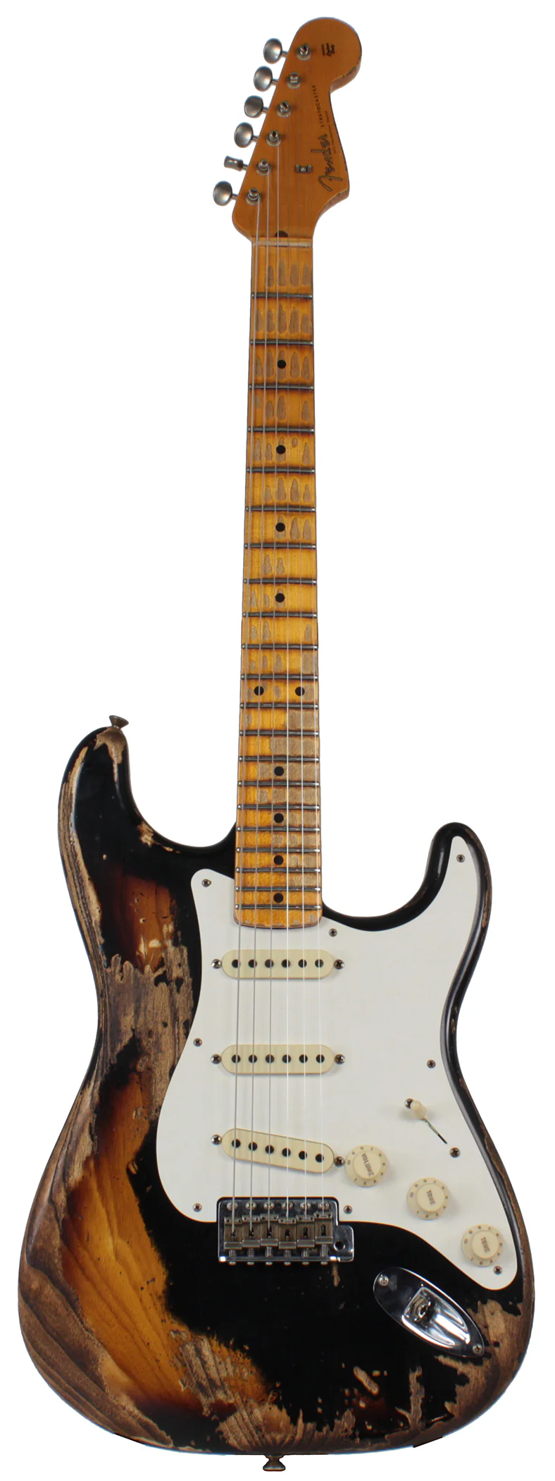 Fender Custom Shop 57 Heavy Relic Strat Limited Guitar, Black o/ 2TS