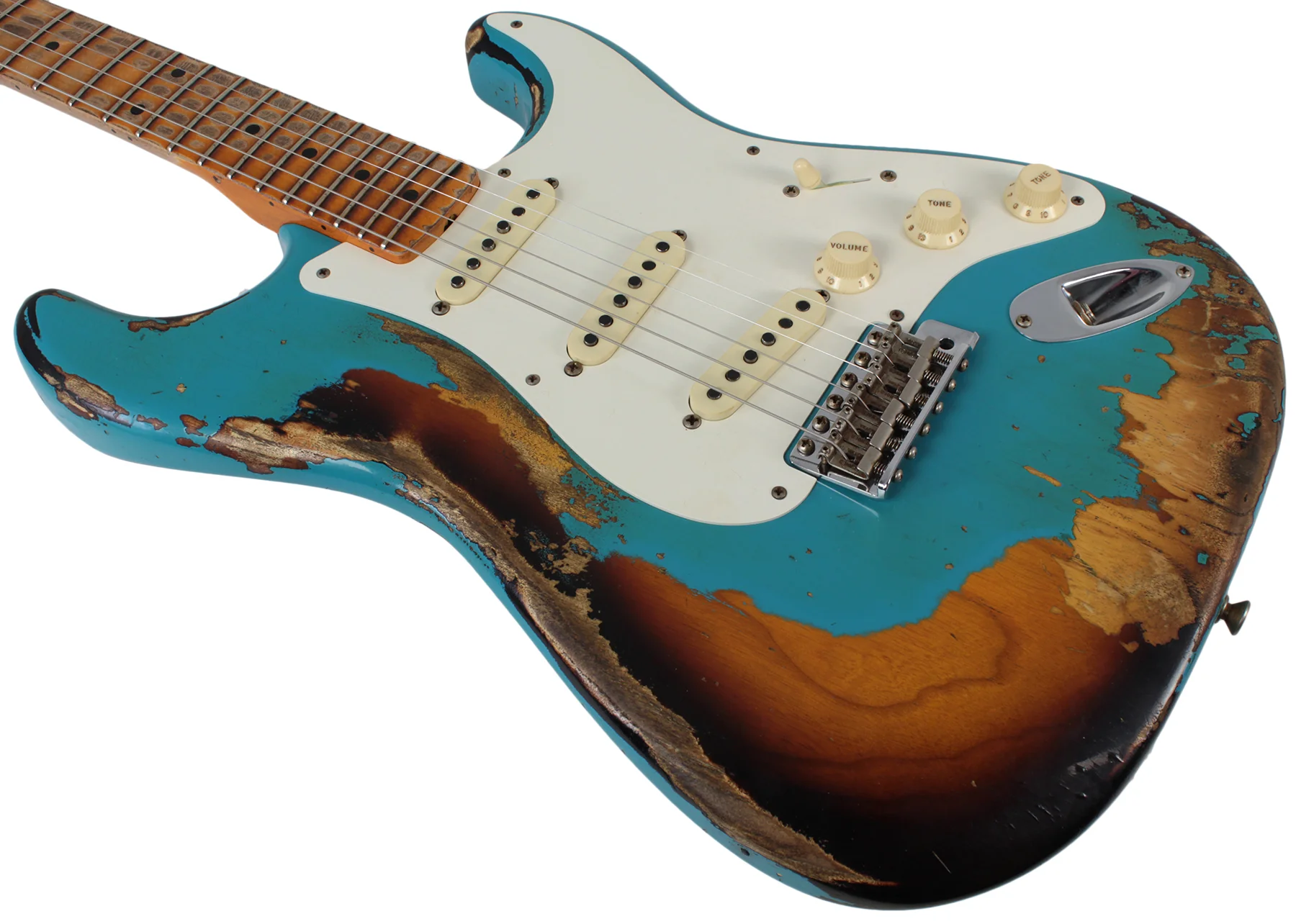 Fender Custom Shop 57 Heavy Relic Strat Limited Guitar, Taos Turquoise o/ 2TS - Image 7