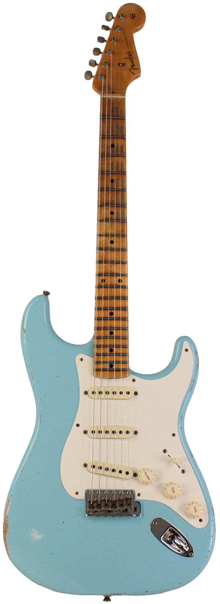 Fender Custom Shop 1957 Stratocaster Relic Guitar, Faded Aged Daphne Blue
