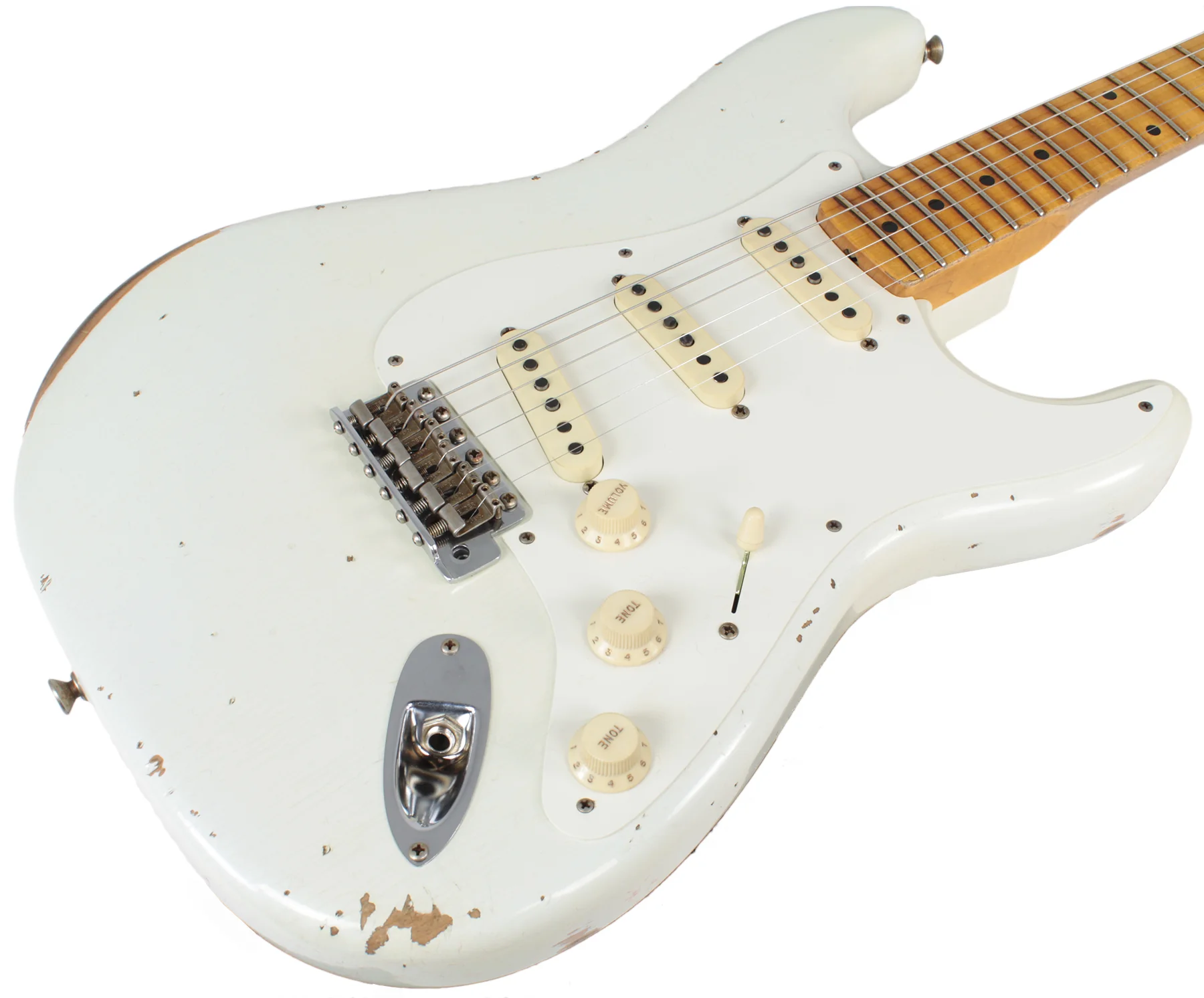 Fender Custom Shop 58 Relic Strat Guitar, Super Faded Olympic White - Image 2
