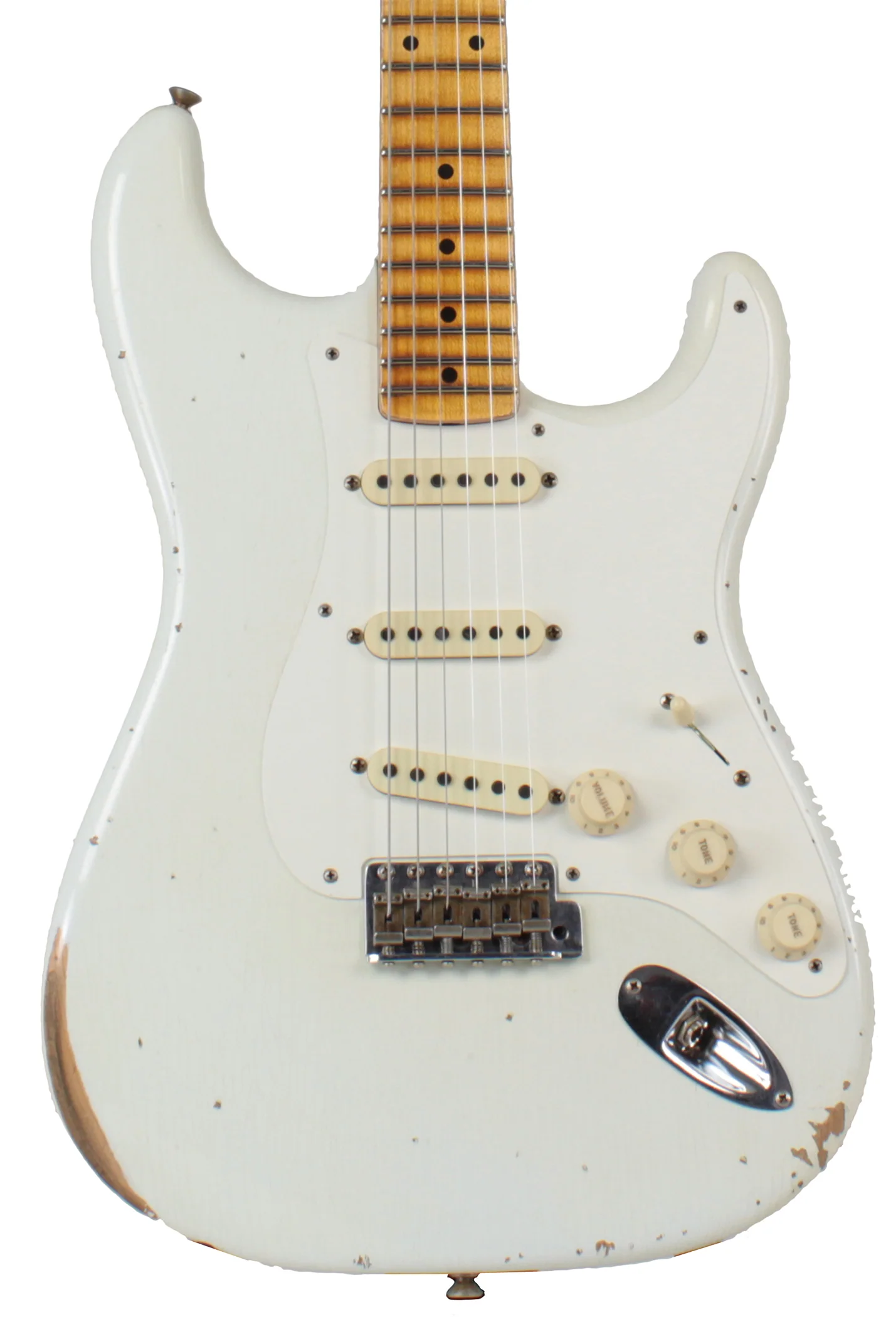 Fender Custom Shop 58 Relic Strat Guitar, Super Faded Olympic White - Image 3