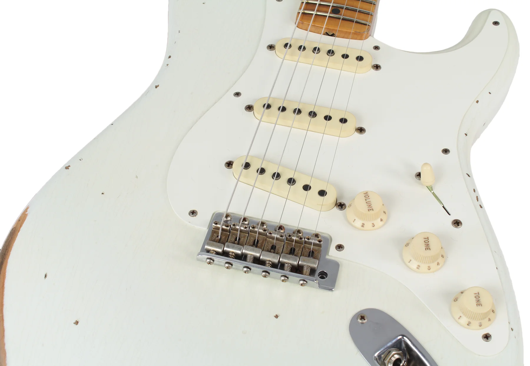 Fender Custom Shop 58 Relic Strat Guitar, Super Faded Olympic White - Image 6