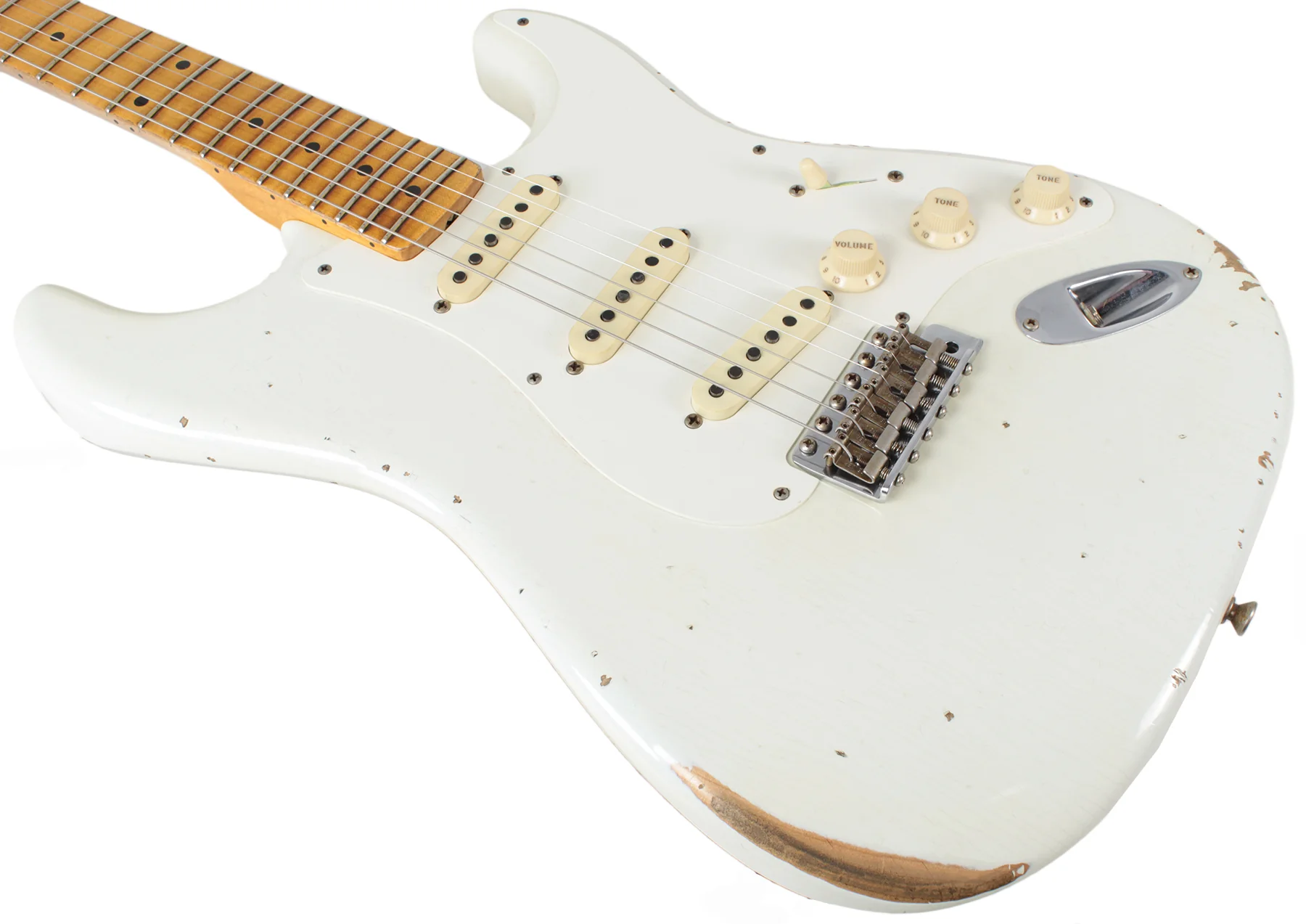 Fender Custom Shop 58 Relic Strat Guitar, Super Faded Olympic White - Image 7
