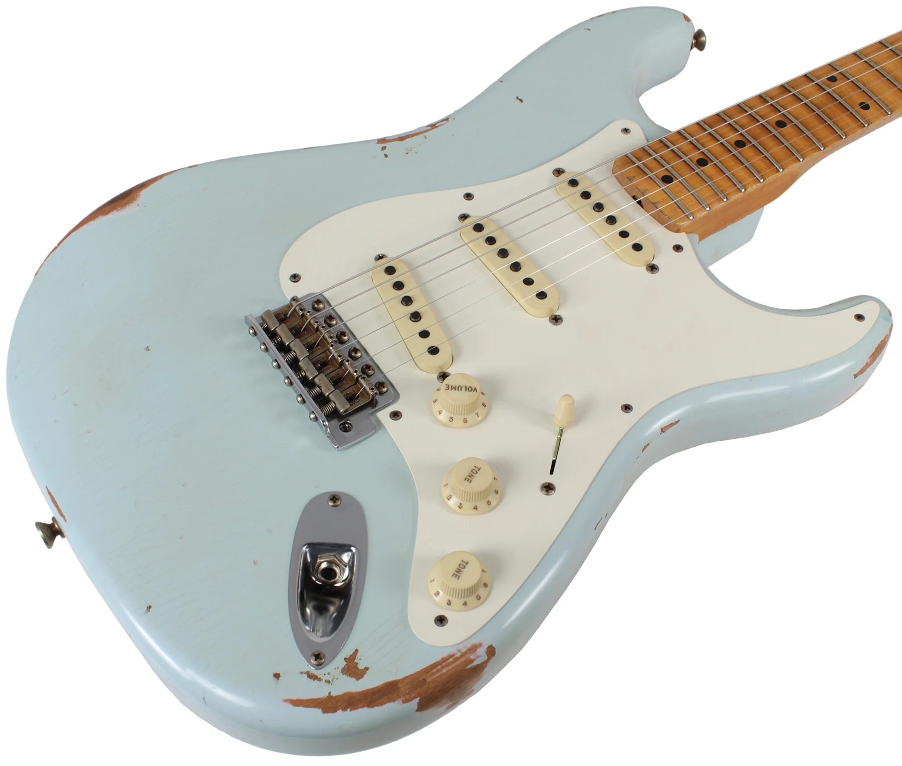Fender Custom Shop 58 Relic Strat Guitar, Super Faded Sonic Blue - Image 2