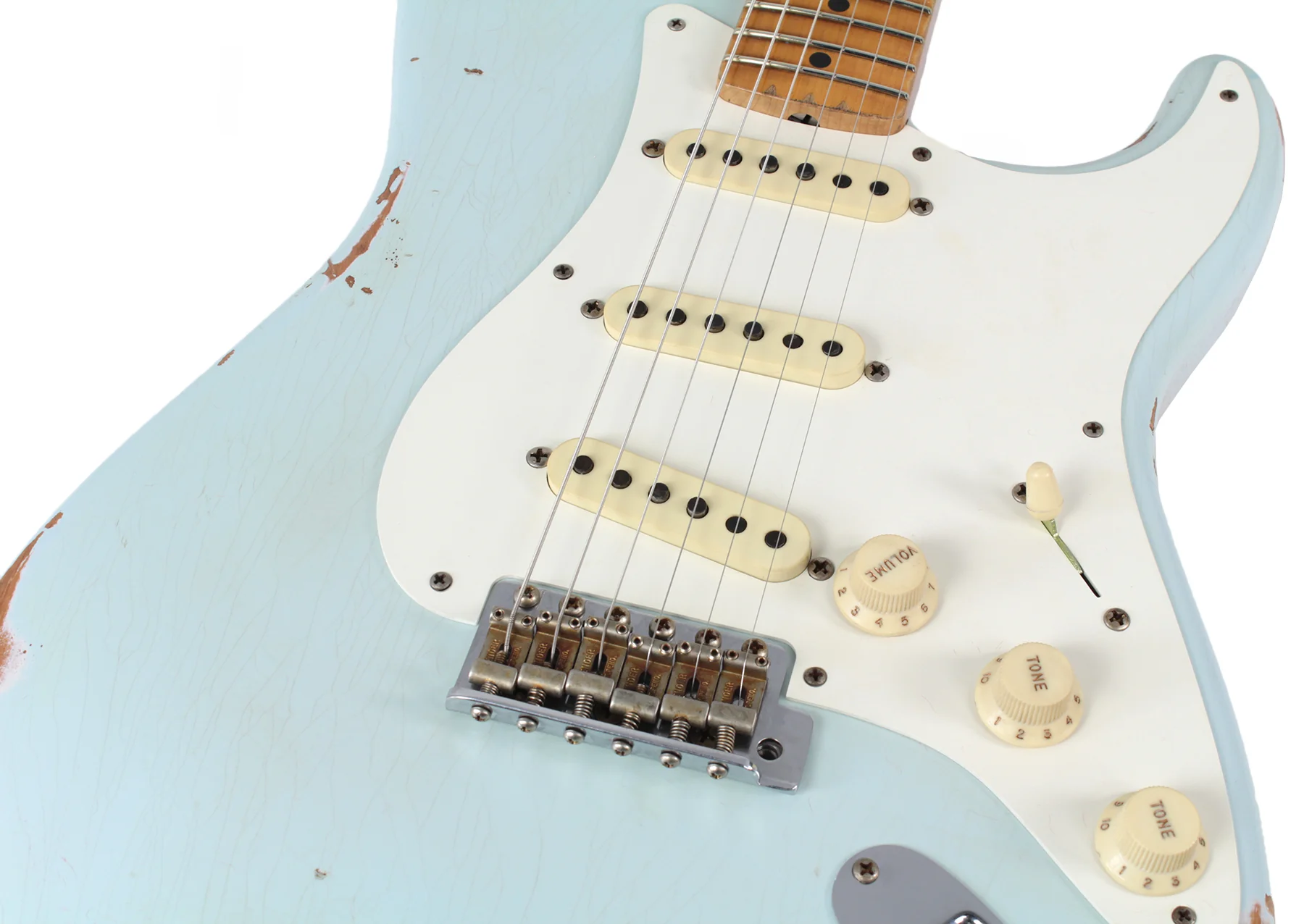 Fender Custom Shop 58 Relic Strat Guitar, Super Faded Sonic Blue - Image 6