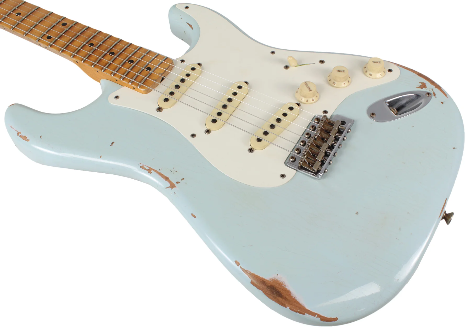 Fender Custom Shop 58 Relic Strat Guitar, Super Faded Sonic Blue - Image 7
