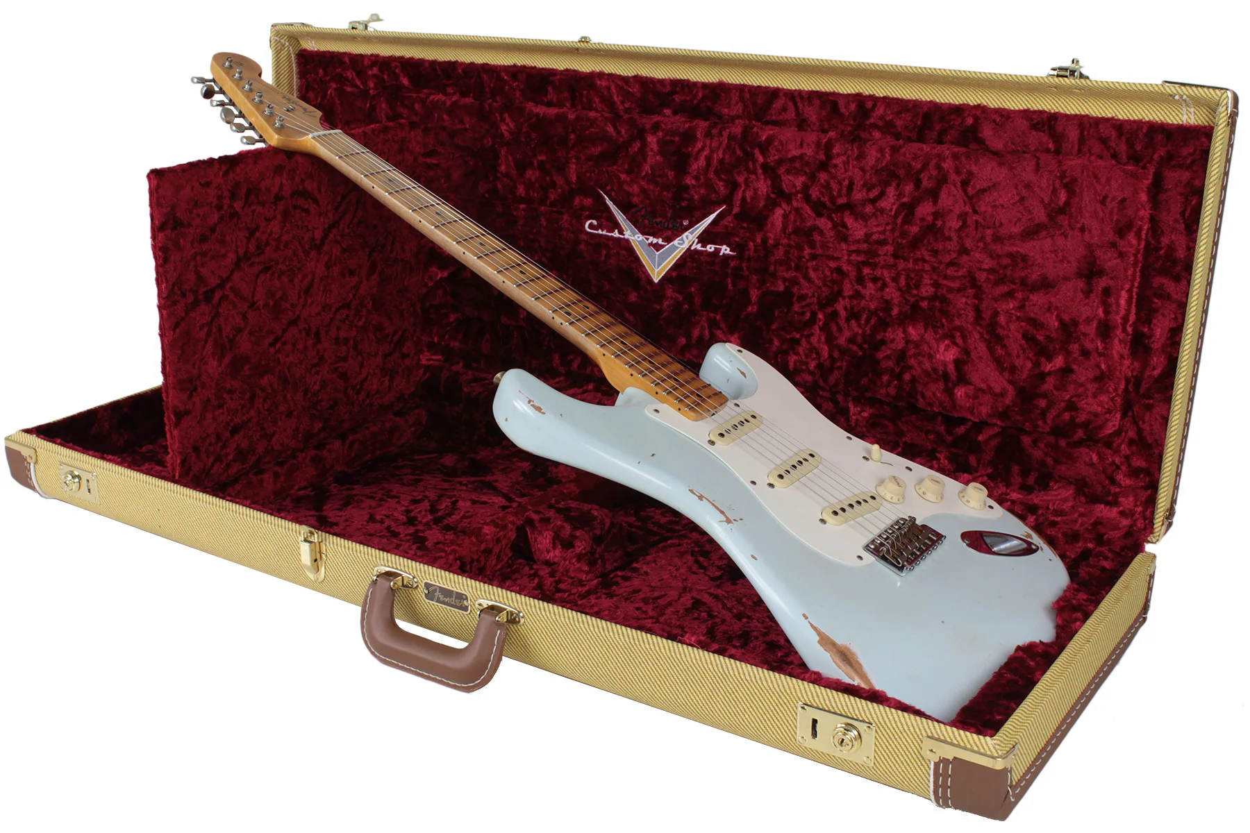 Fender Custom Shop 58 Relic Strat Guitar, Super Faded Sonic Blue - Image 9