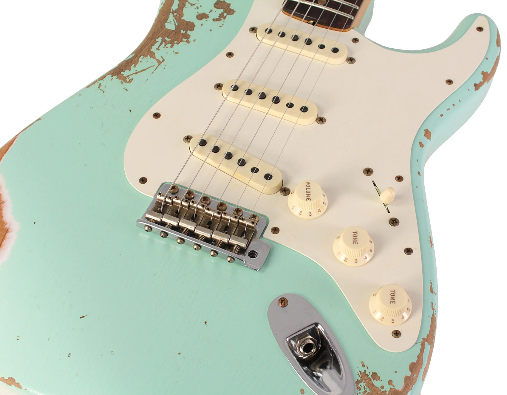 Fender Custom Shop 1959 Stratocaster Heavy Relic Guitar, Faded Aged Surf Green - Image 3