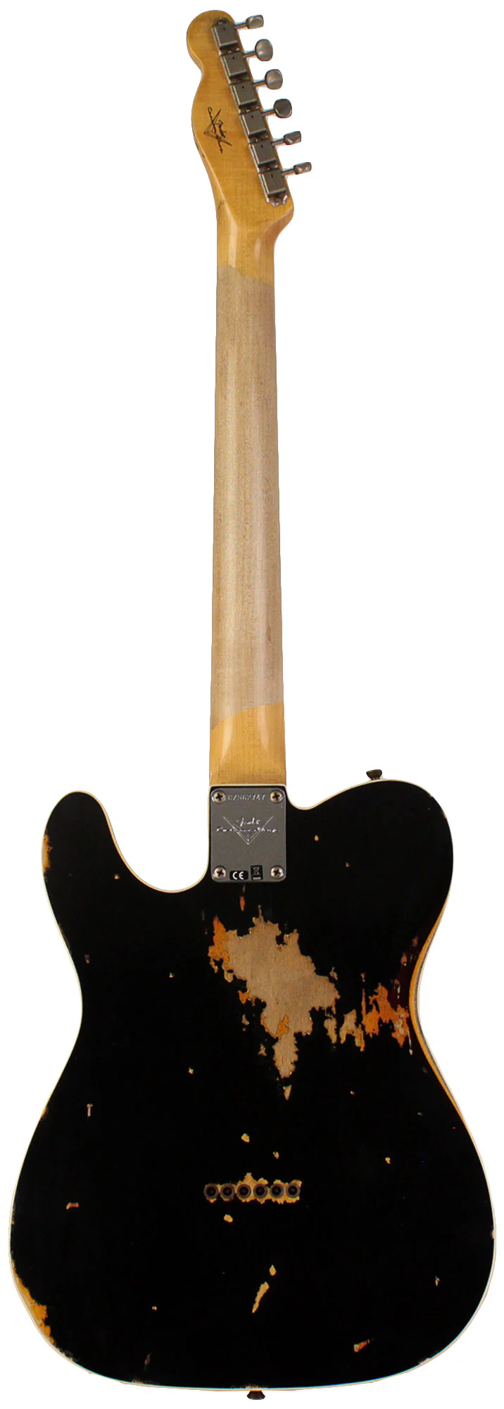 Fender Custom Shop 1960 Tele Custom Heavy Relic Guitar, Aged Black over Chocolate 3 Color Sunburst - Image 6
