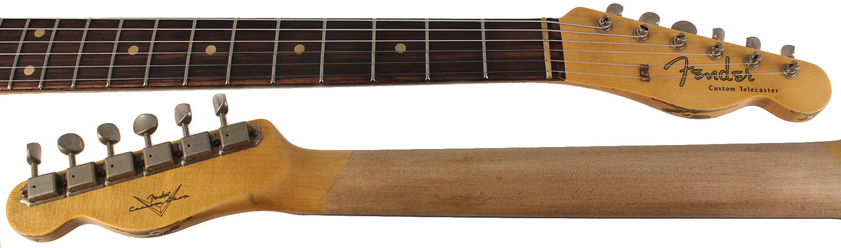 Fender Custom Shop 1960 Tele Custom Heavy Relic Guitar, Aged Black over Chocolate 3 Color Sunburst - Image 7