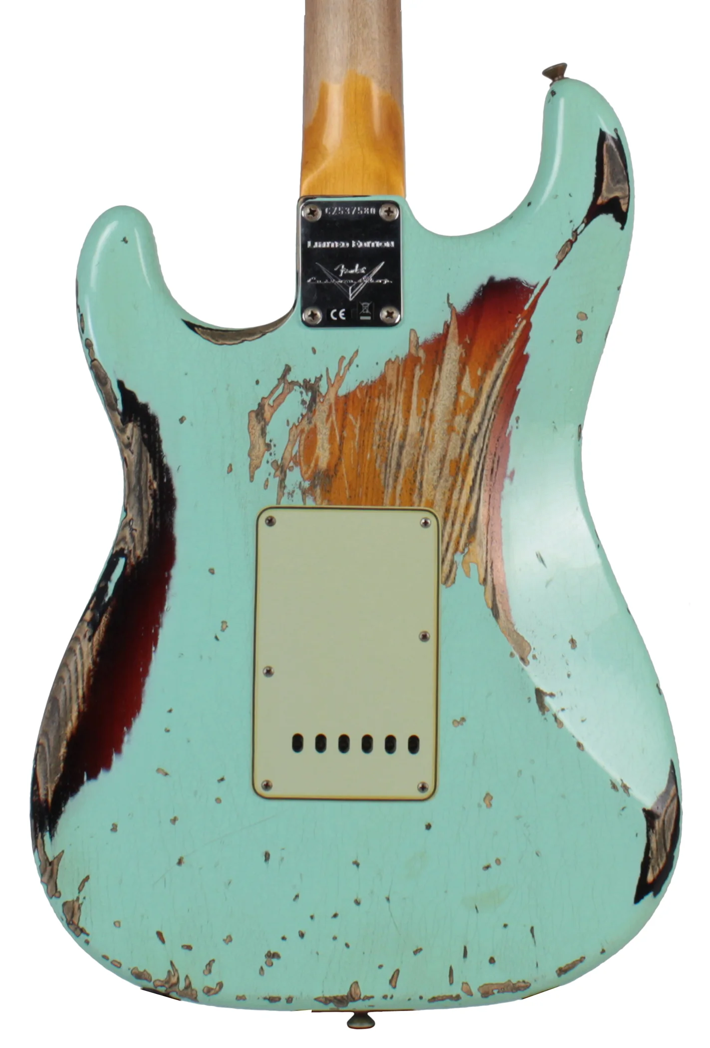 Fender Custom Shop 62 Heavy Relic Strat Guitar, Surf Green o/ 3TS - Image 4