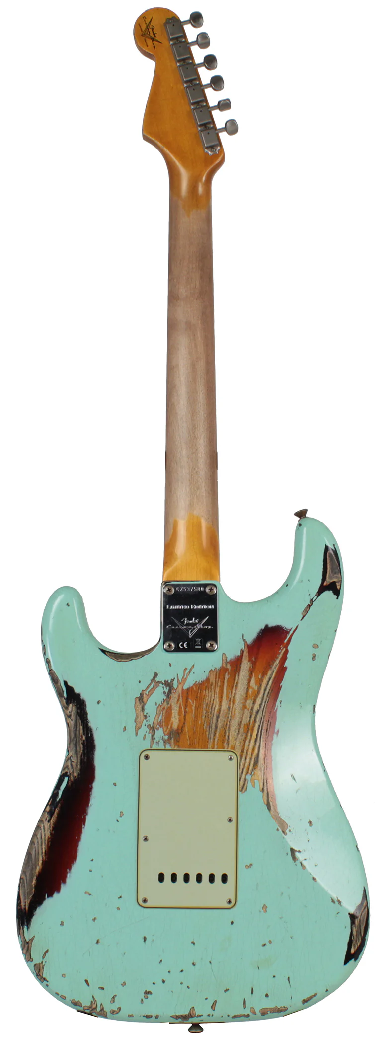 Fender Custom Shop 62 Heavy Relic Strat Guitar, Surf Green o/ 3TS - Image 5