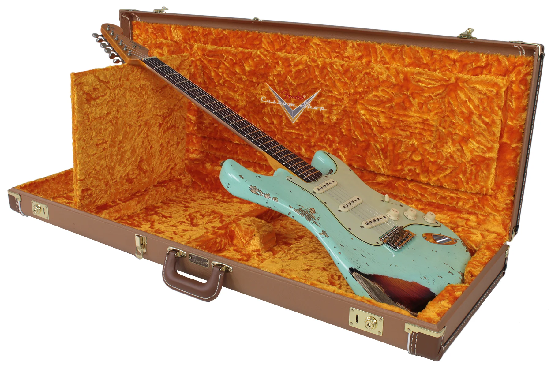 Fender Custom Shop 62 Heavy Relic Strat Guitar, Surf Green o/ 3TS - Image 9