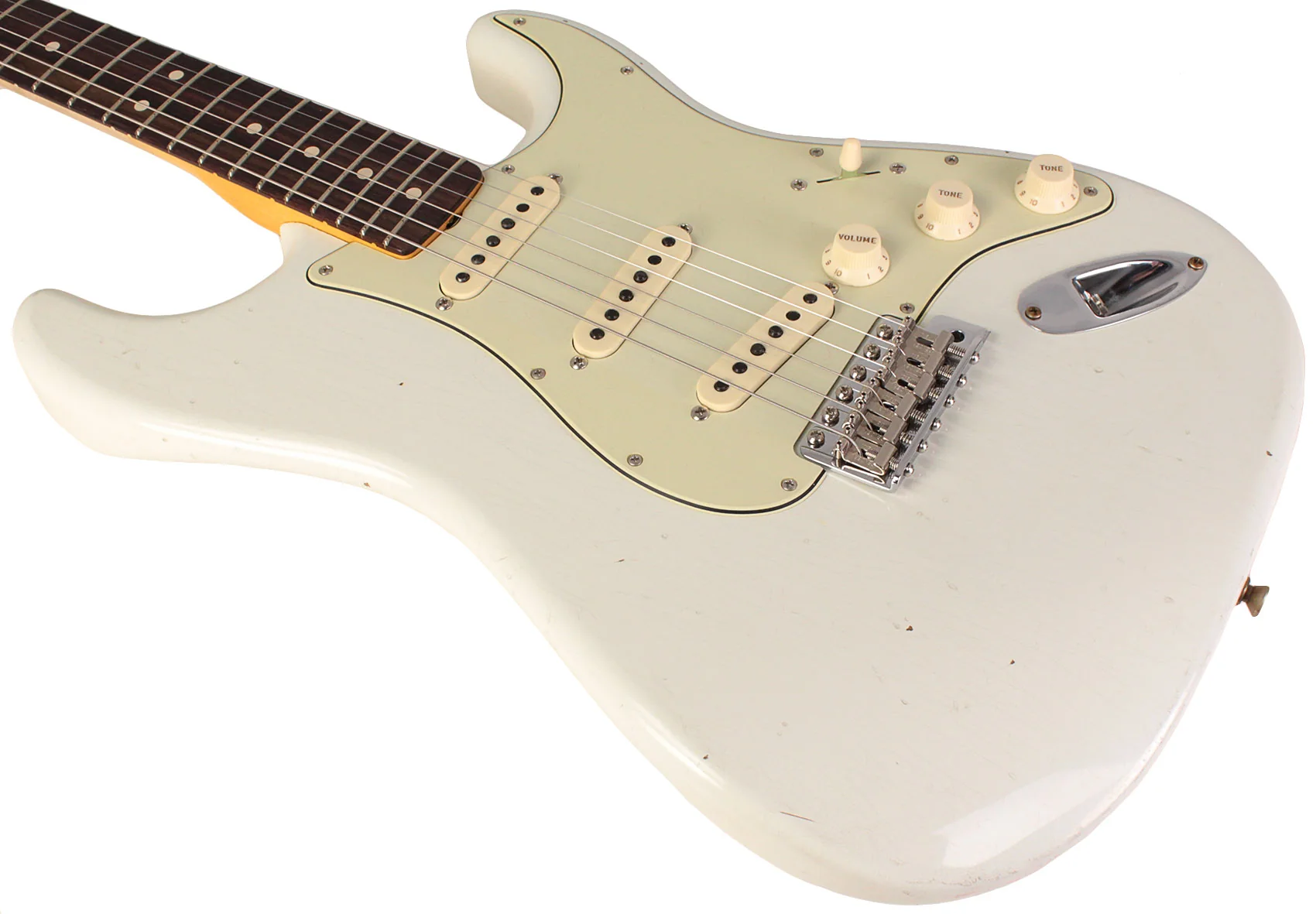 Fender Custom Shop 1963 Stratocaster Journeyman Relic Guitar, Aged Olympic White - Image 4
