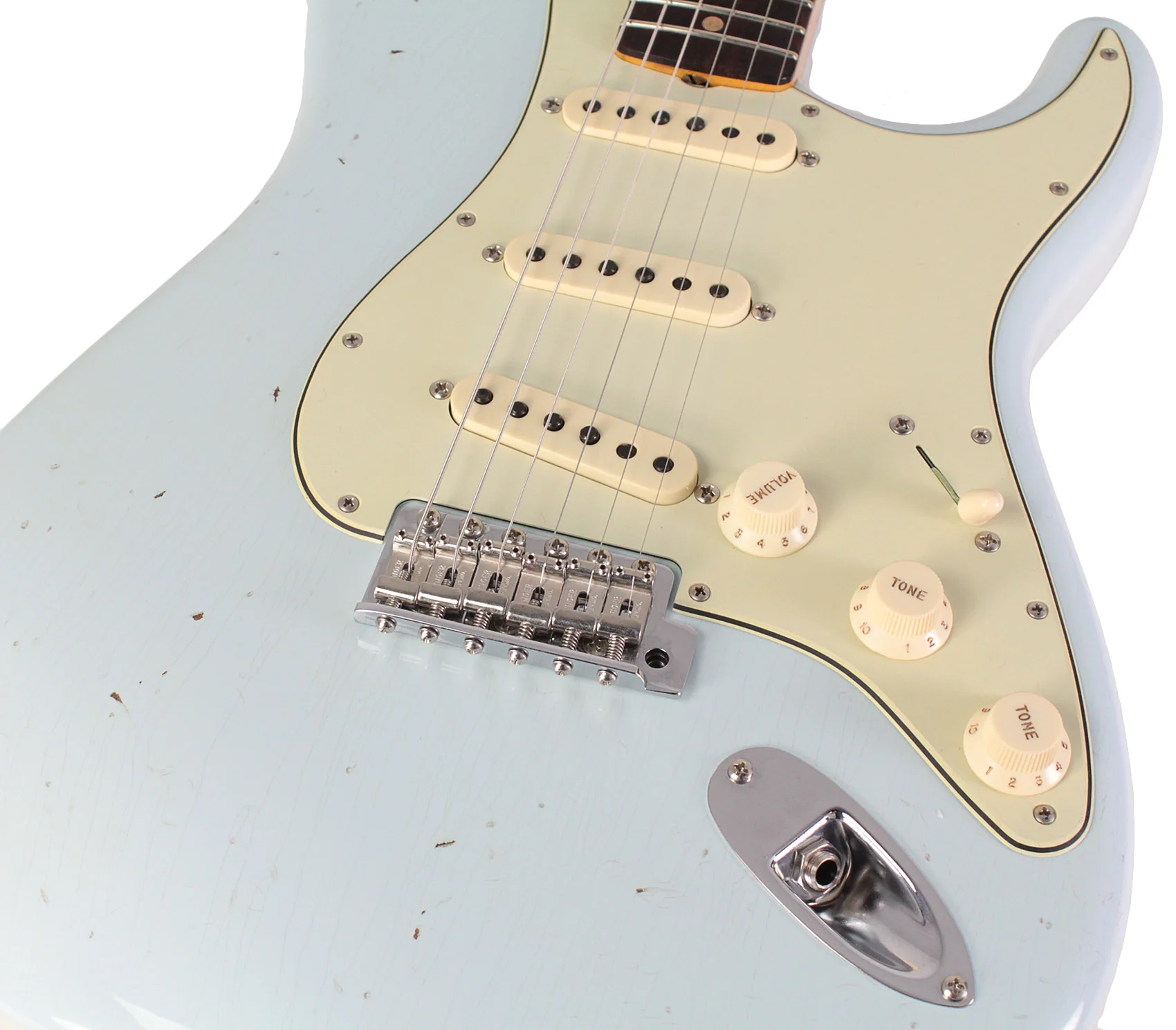 Fender Custom Shop 1963 Stratocaster Journeyman Relic Guitar, Super Faded Aged Sonic Blue - Image 3