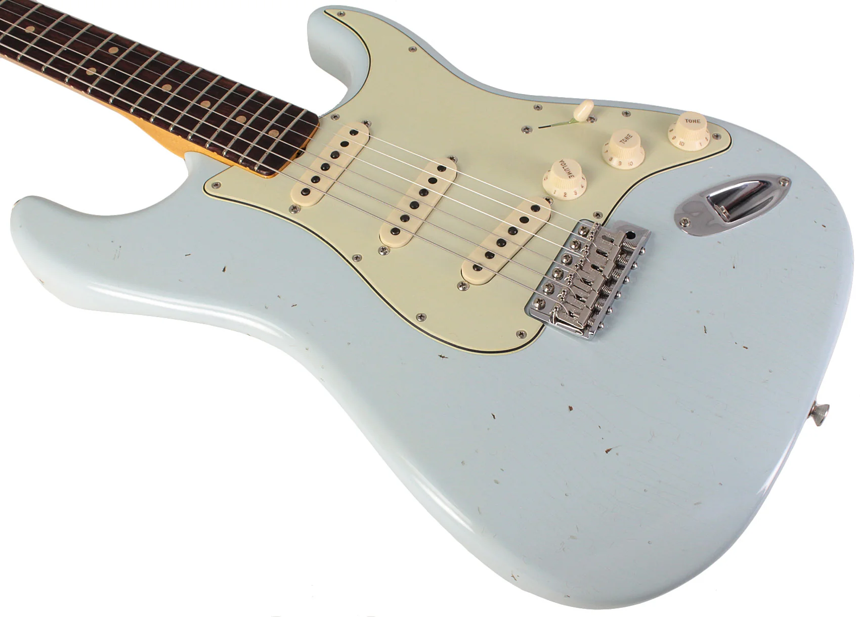 Fender Custom Shop 1963 Stratocaster Journeyman Relic Guitar, Super Faded Aged Sonic Blue - Image 4