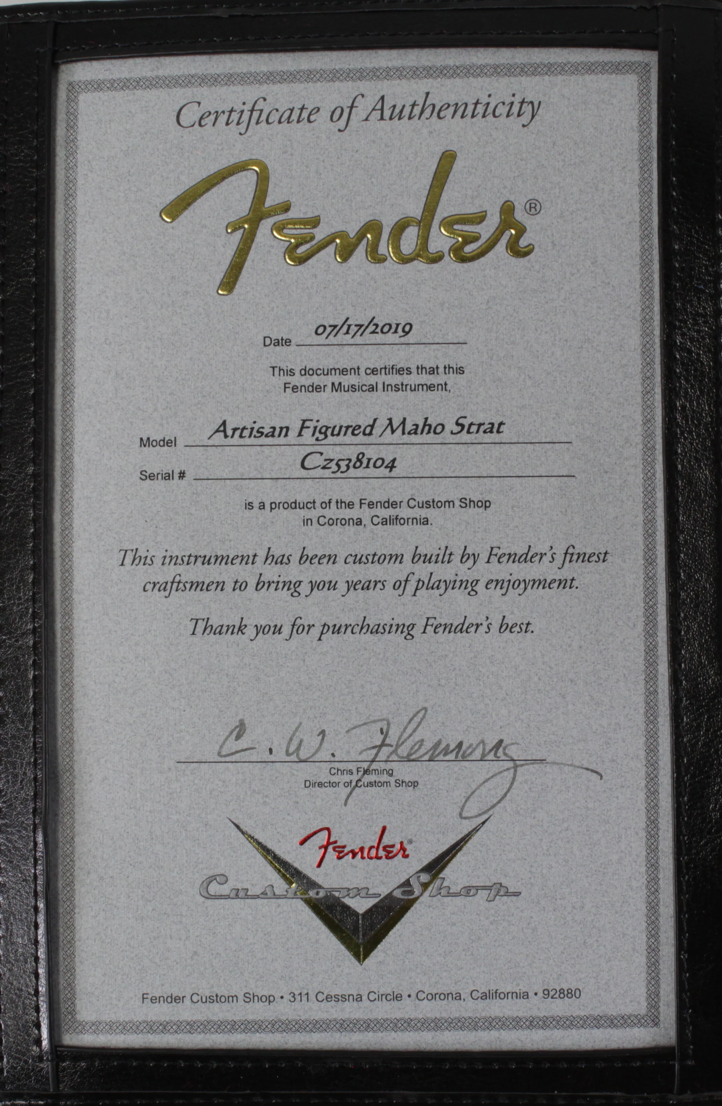 Fender Custom Shop Artisan Figured Mahogany Roasted Stratocaster - Image 9