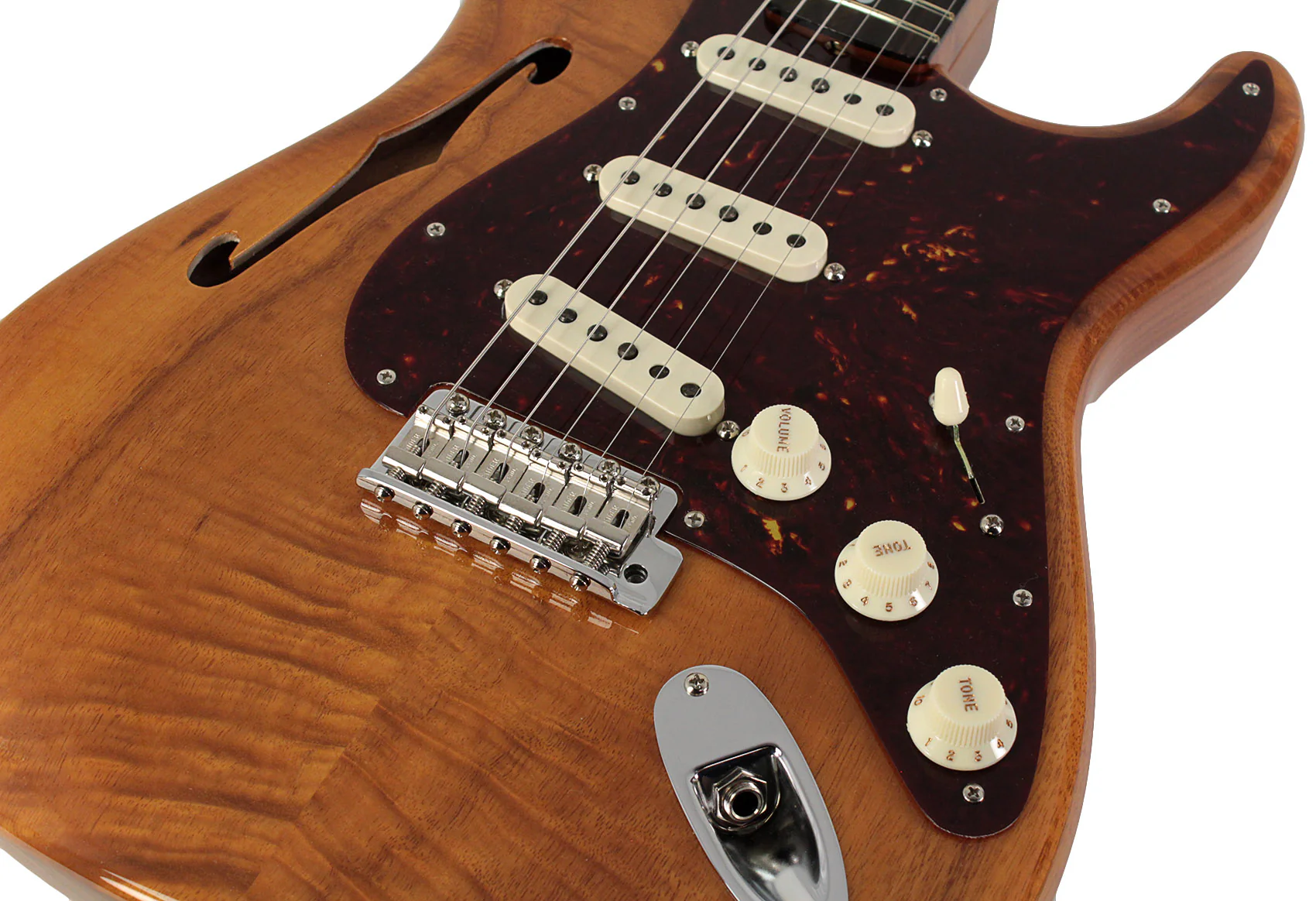 Fender Custom Shop Artisan Stratocaster, Thinline Roasted Ash Body, 4A Figured Koa Top - Image 3
