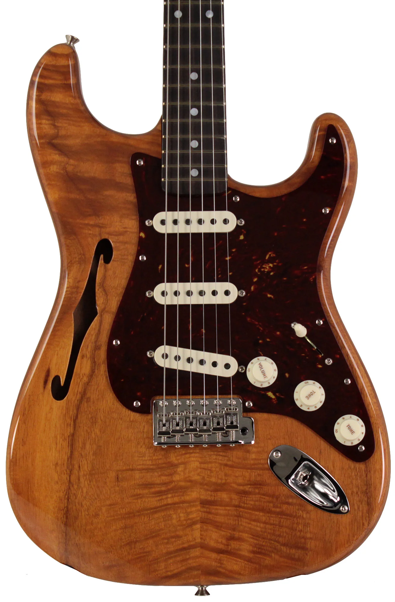 Fender Custom Shop Artisan Stratocaster, Thinline Roasted Ash Body, 4A Figured Koa Top - Image 6
