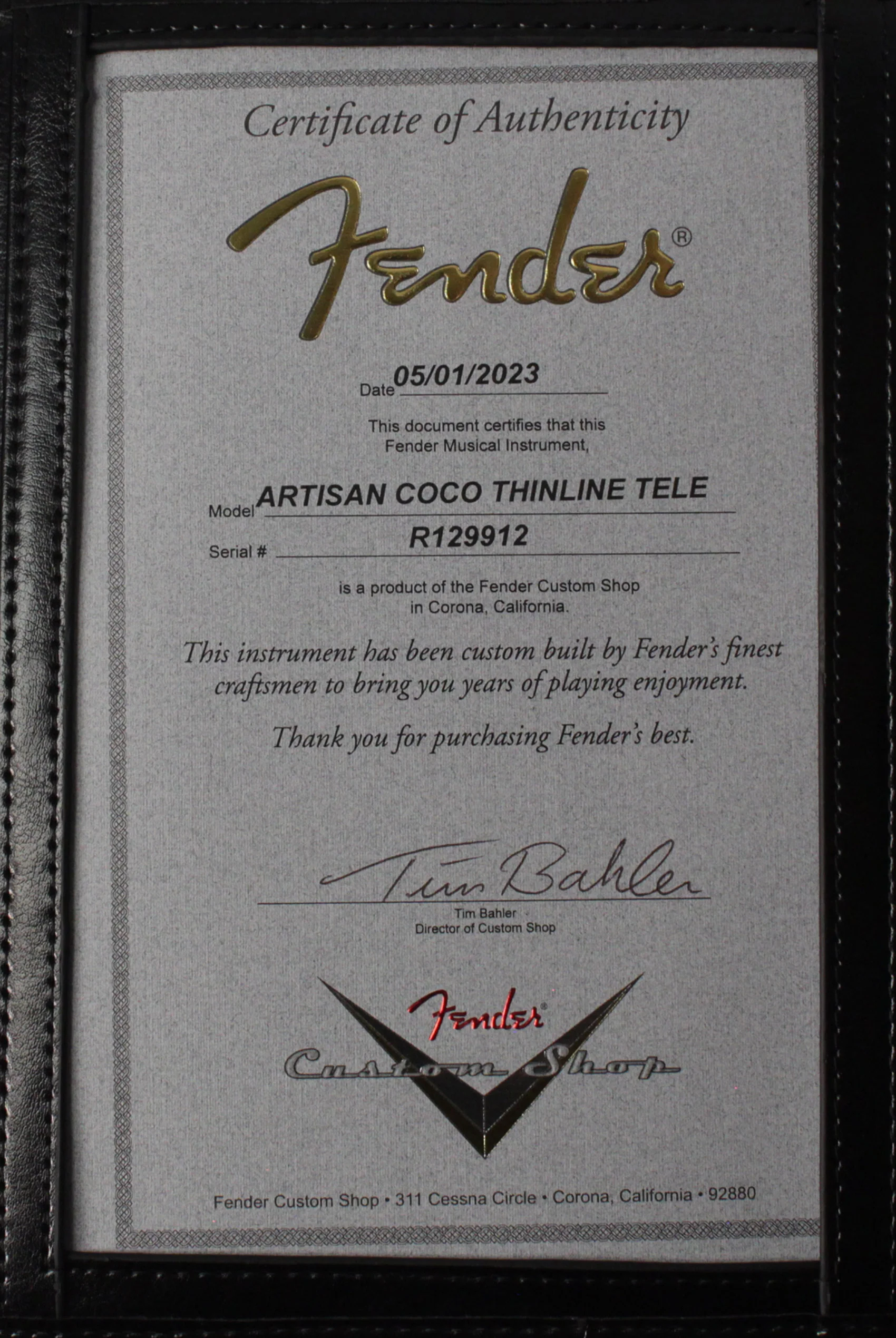 Fender Custom Shop Artisan Thinline Telecaster, Mahogany Body, Cocobolo Top - Image 10