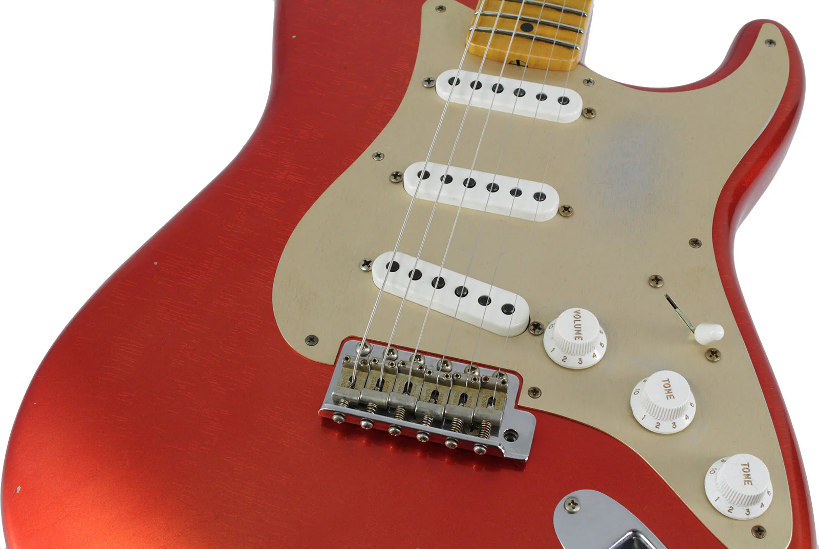 Fender Custom Shop Limited '55 Dual-Mag Strat Journeyman Relic, Aged Candy Apple Red - Image 3
