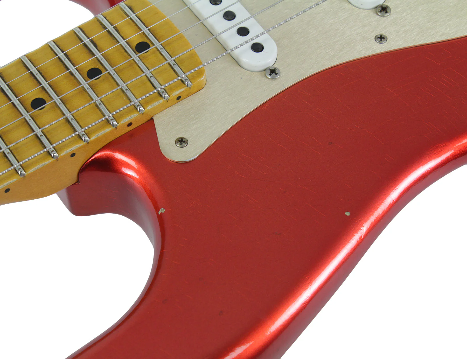 Fender Custom Shop Limited '55 Dual-Mag Strat Journeyman Relic, Aged Candy Apple Red - Image 5