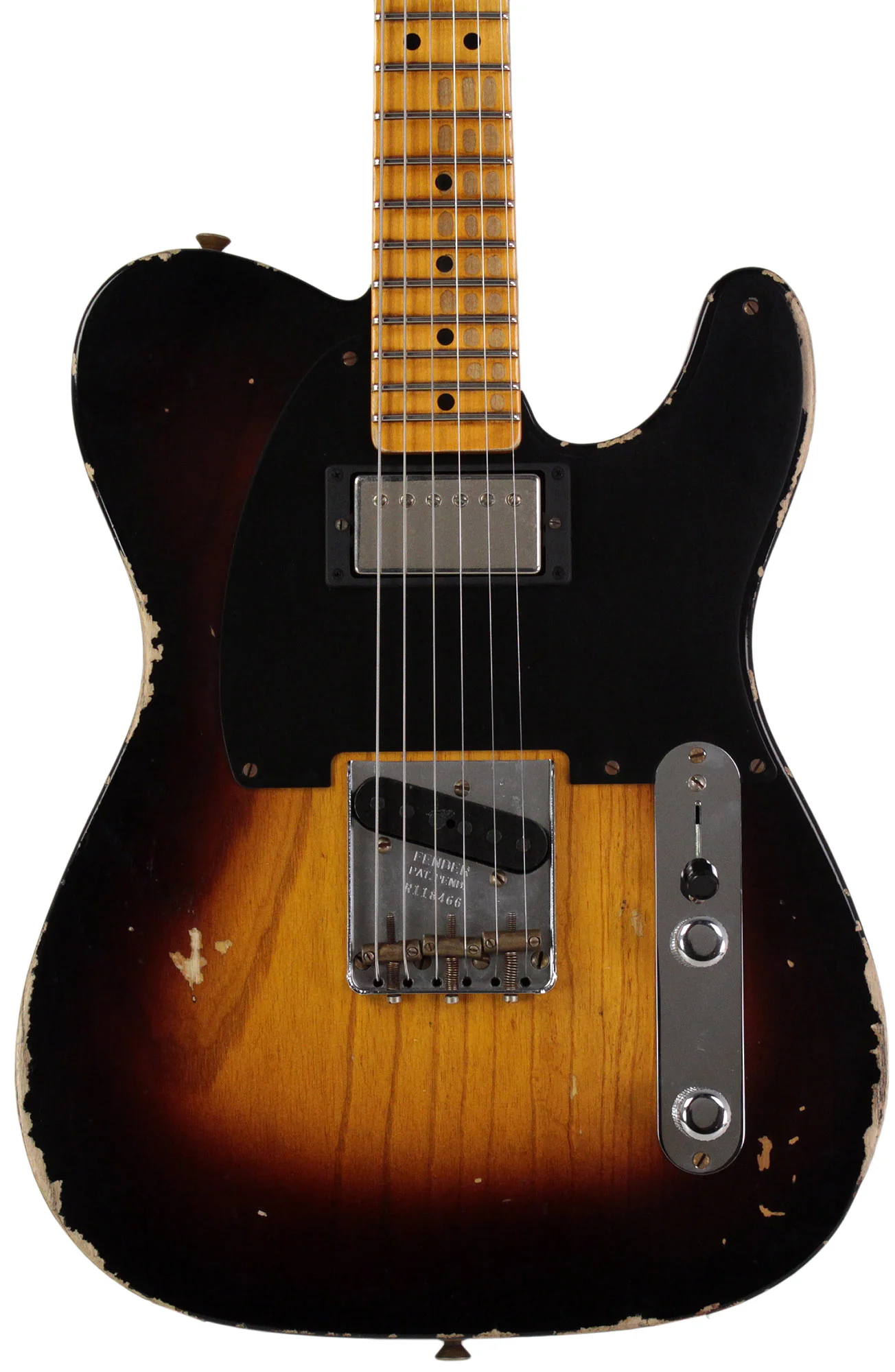 Fender Custom Shop Limited 1951 Hs Telecaster Heavy Relic, Wide Fade 2 Color Sunburst - Image 6