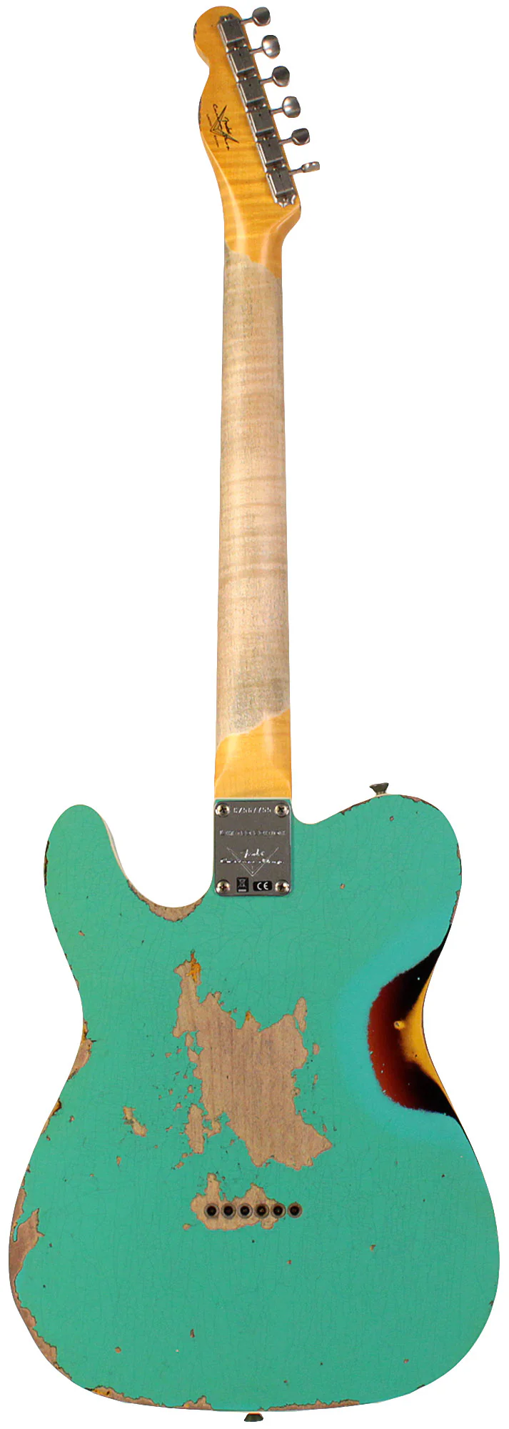 Fender Custom Shop Limited 1960 Telecaster Custom, Heavy Relic, Aged Sea Foam Green Over 3-Color Sunburst - Image 10