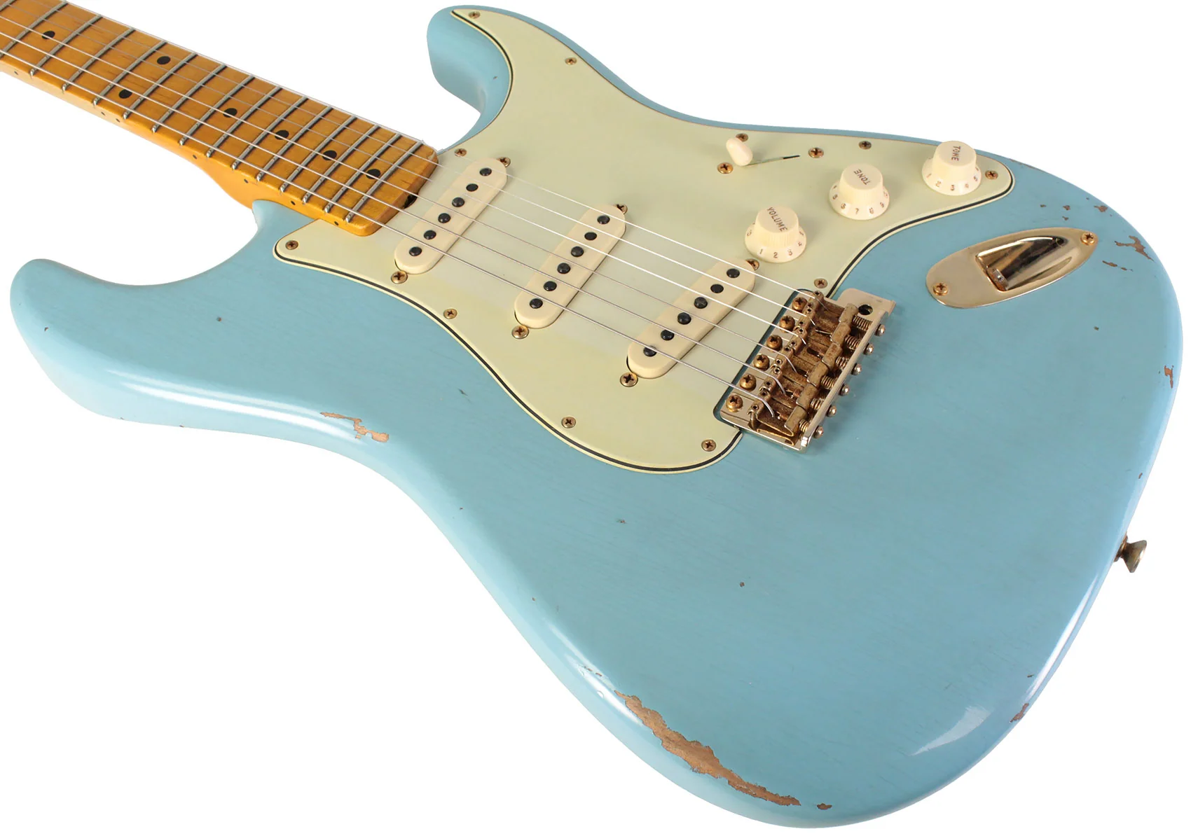 Fender Custom Shop Limited 1962 Bone Tone Stratocaster, Relic, Faded Aged Daphne Blue - Image 4