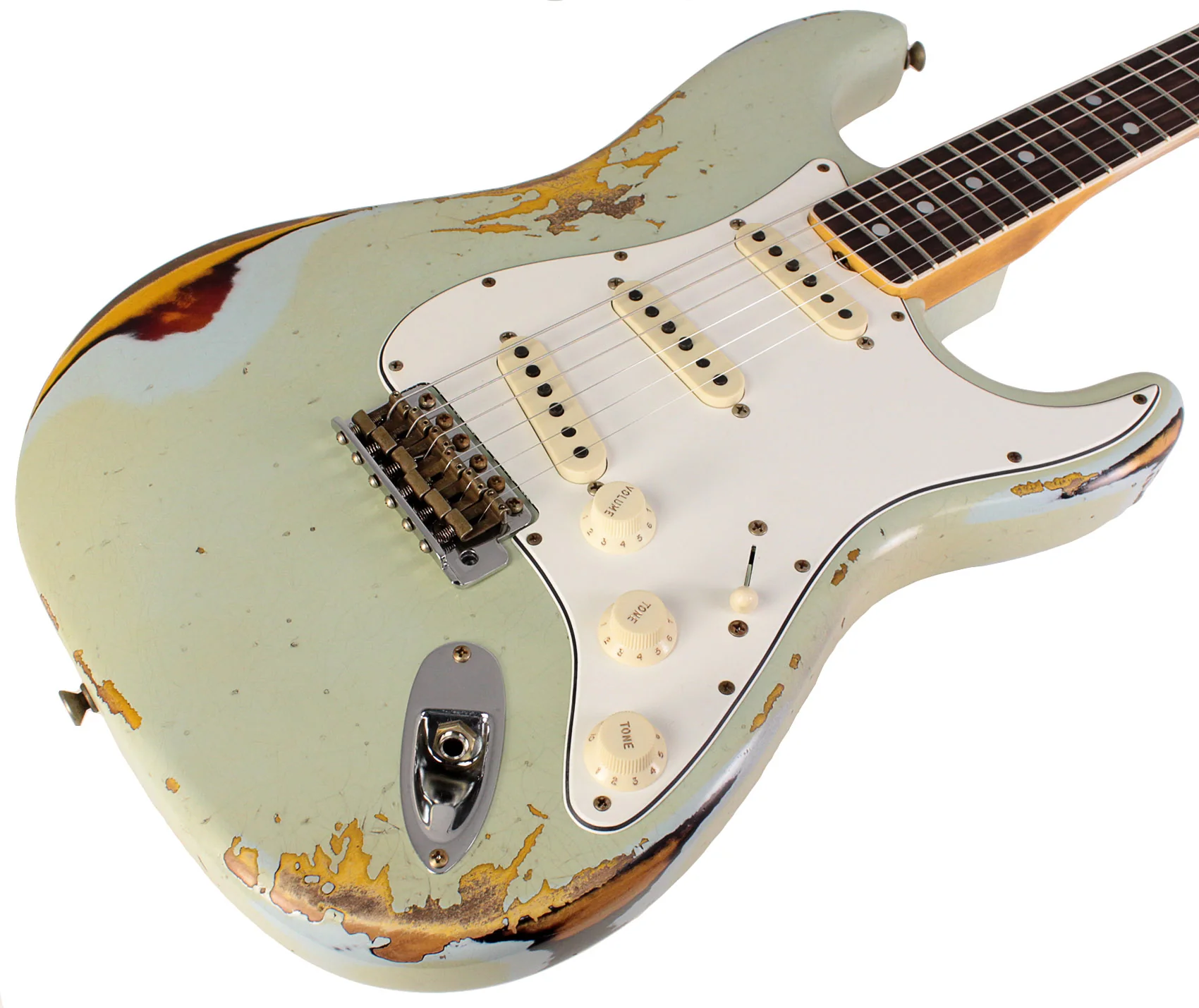 Fender Custom Shop Limited 1967 Stratocaster, Heavy Relic, Aged Sonic Blue Over 3-Color Sunburst - Image 2
