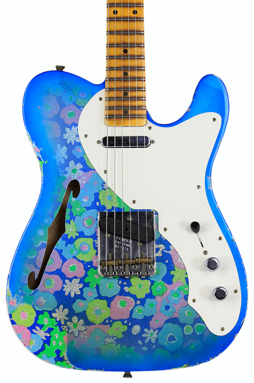 Fender Custom Shop LTD '50s Tele Thinline Relic, Blue Flower - Image 3