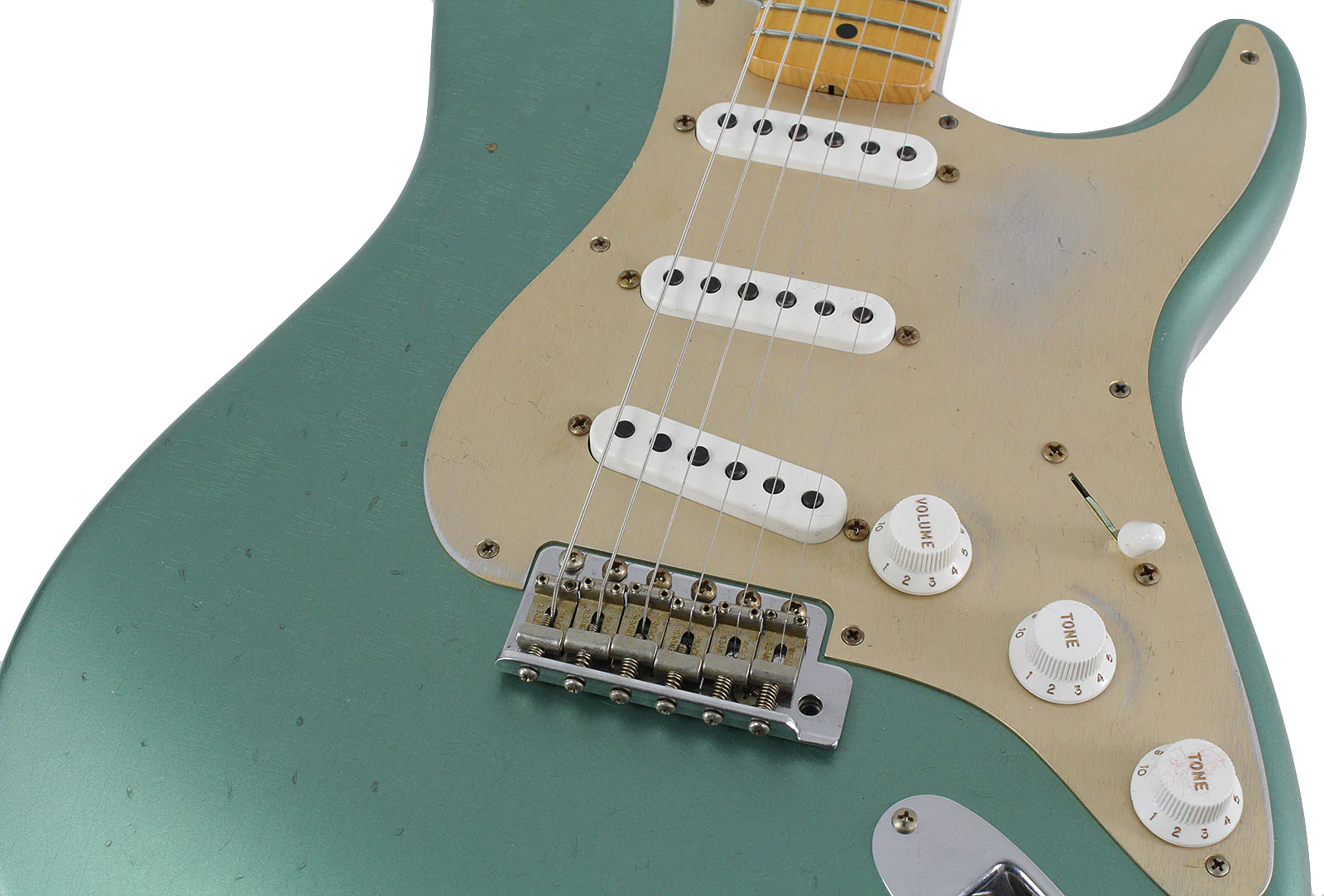 Fender Custom Shop Limited '55 Dual-Mag Strat Journeyman, Aged Sherwood Green Metallic - Image 3