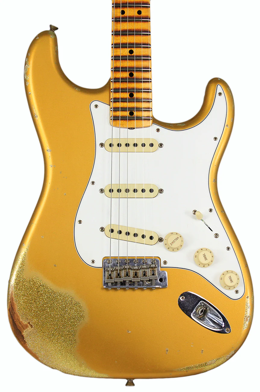 Fender Custom Shop LTD '64 Special Strat, Relic, Aged Aztec Gold over Gold Sparkle - Image 3