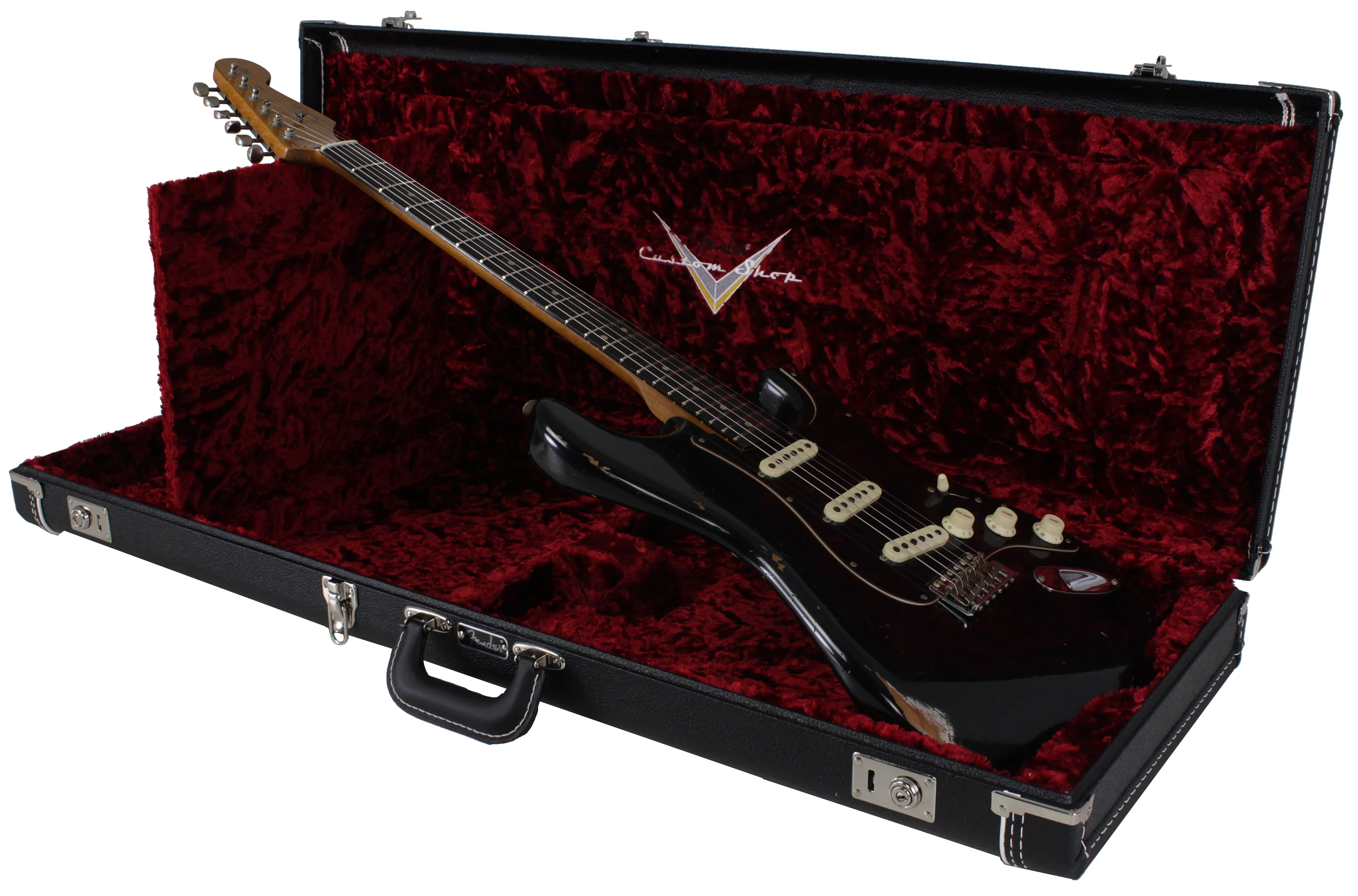 Fender Custom Shop LTD Black Roasted Dual-Mag Strat Relic, Black - Image 9