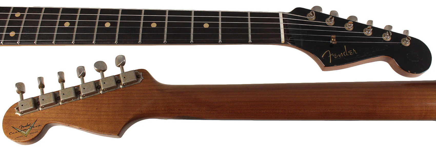 Fender Custom Shop Limited Dual-Mag II Strat Relic Guitar, Aged Black 3 Color Sunburst - Image 8