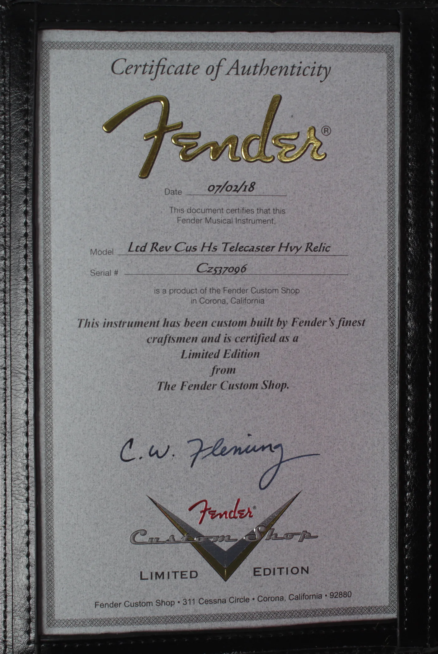 Fender Custom Shop Ltd Heavy Relic Reverse Custom HS Tele, Black o/ 3TS - Image 10
