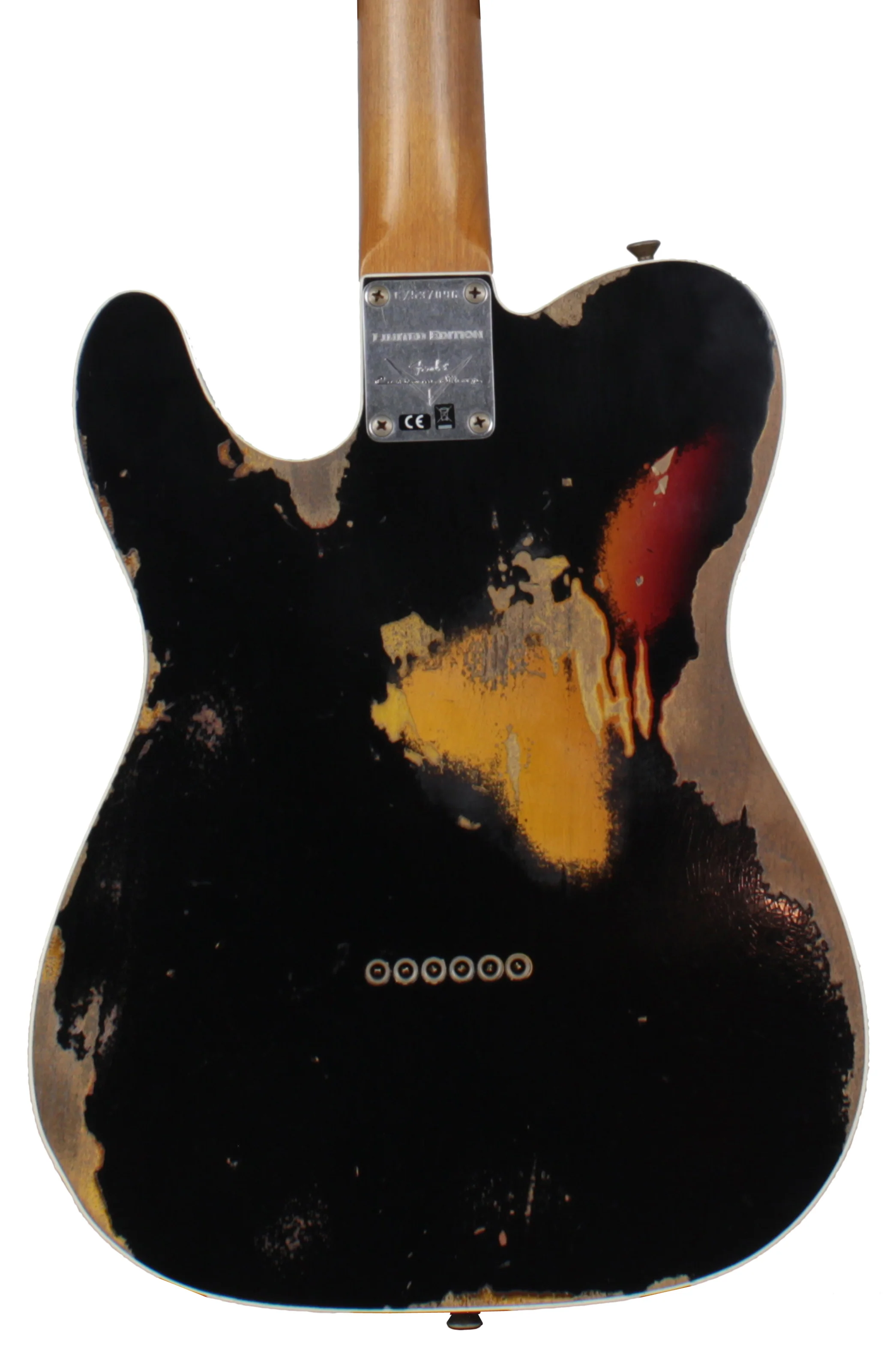 Fender Custom Shop Ltd Heavy Relic Reverse Custom HS Tele, Black o/ 3TS - Image 3