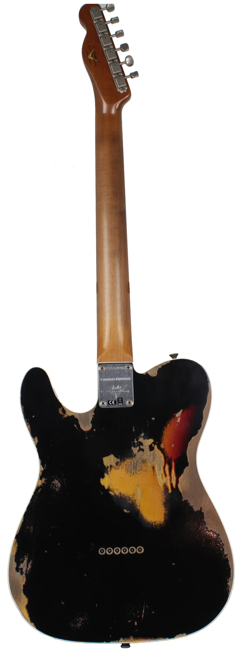 Fender Custom Shop Ltd Heavy Relic Reverse Custom HS Tele, Black o/ 3TS - Image 4