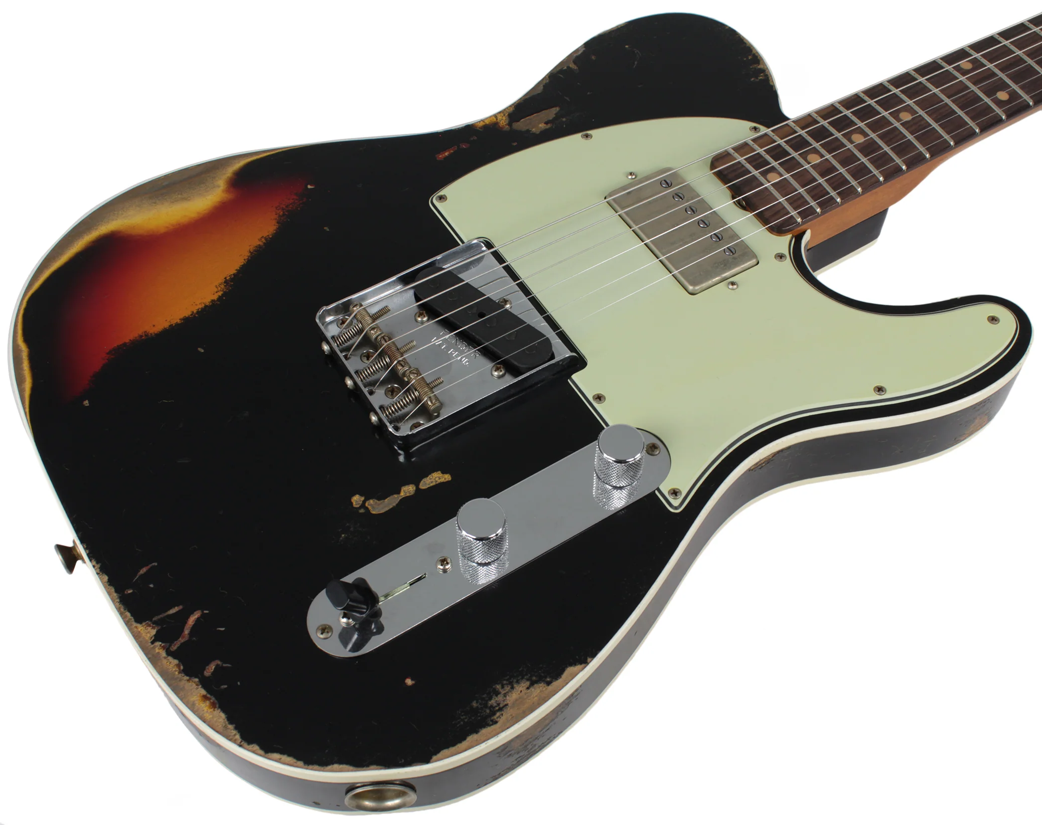 Fender Custom Shop Ltd Heavy Relic Reverse Custom HS Tele, Black o/ 3TS - Image 5