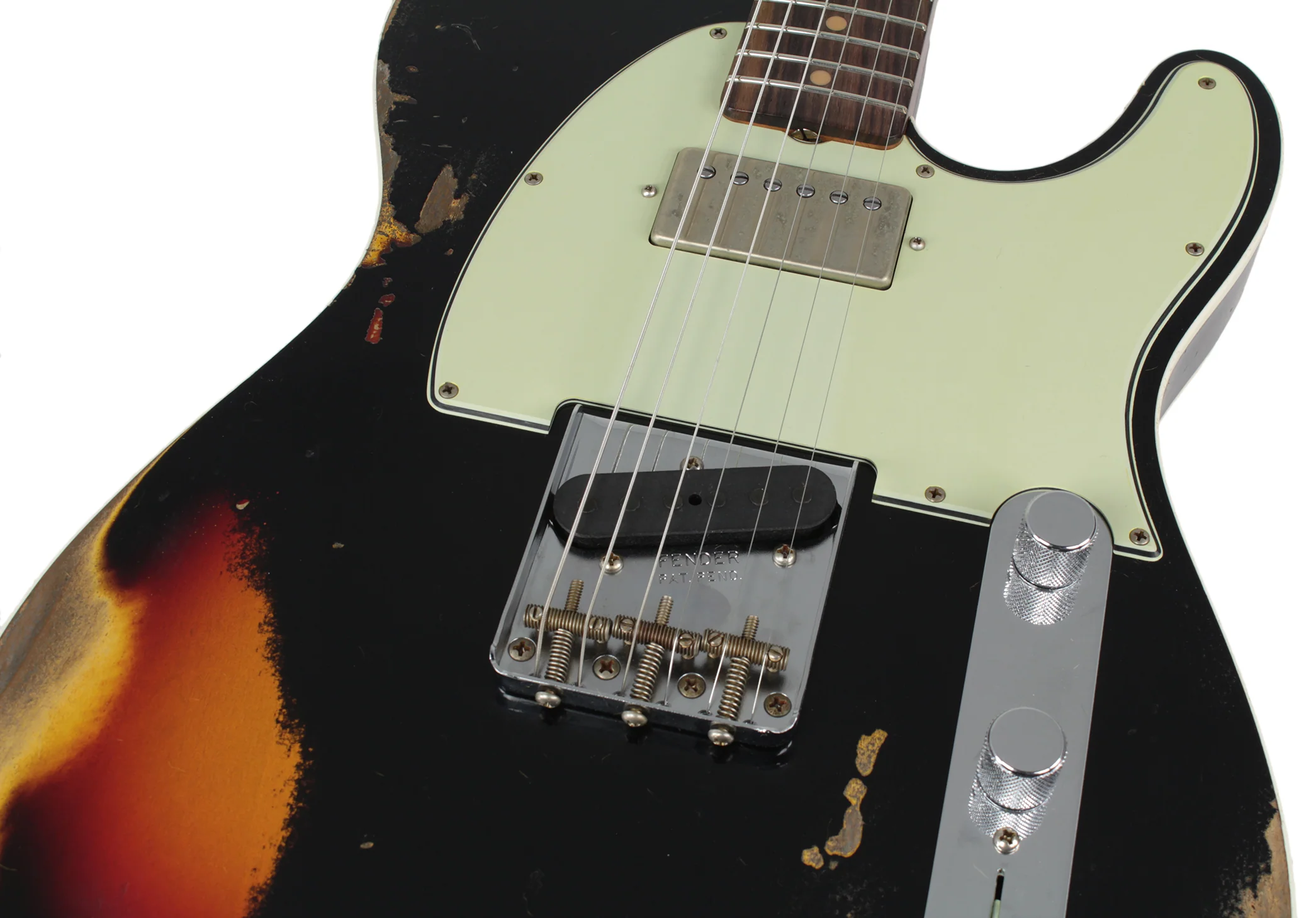 Fender Custom Shop Ltd Heavy Relic Reverse Custom HS Tele, Black o/ 3TS - Image 6