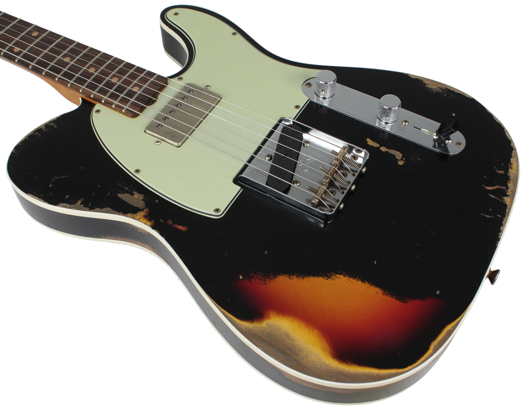 Fender Custom Shop Ltd Heavy Relic Reverse Custom HS Tele, Black o/ 3TS - Image 7