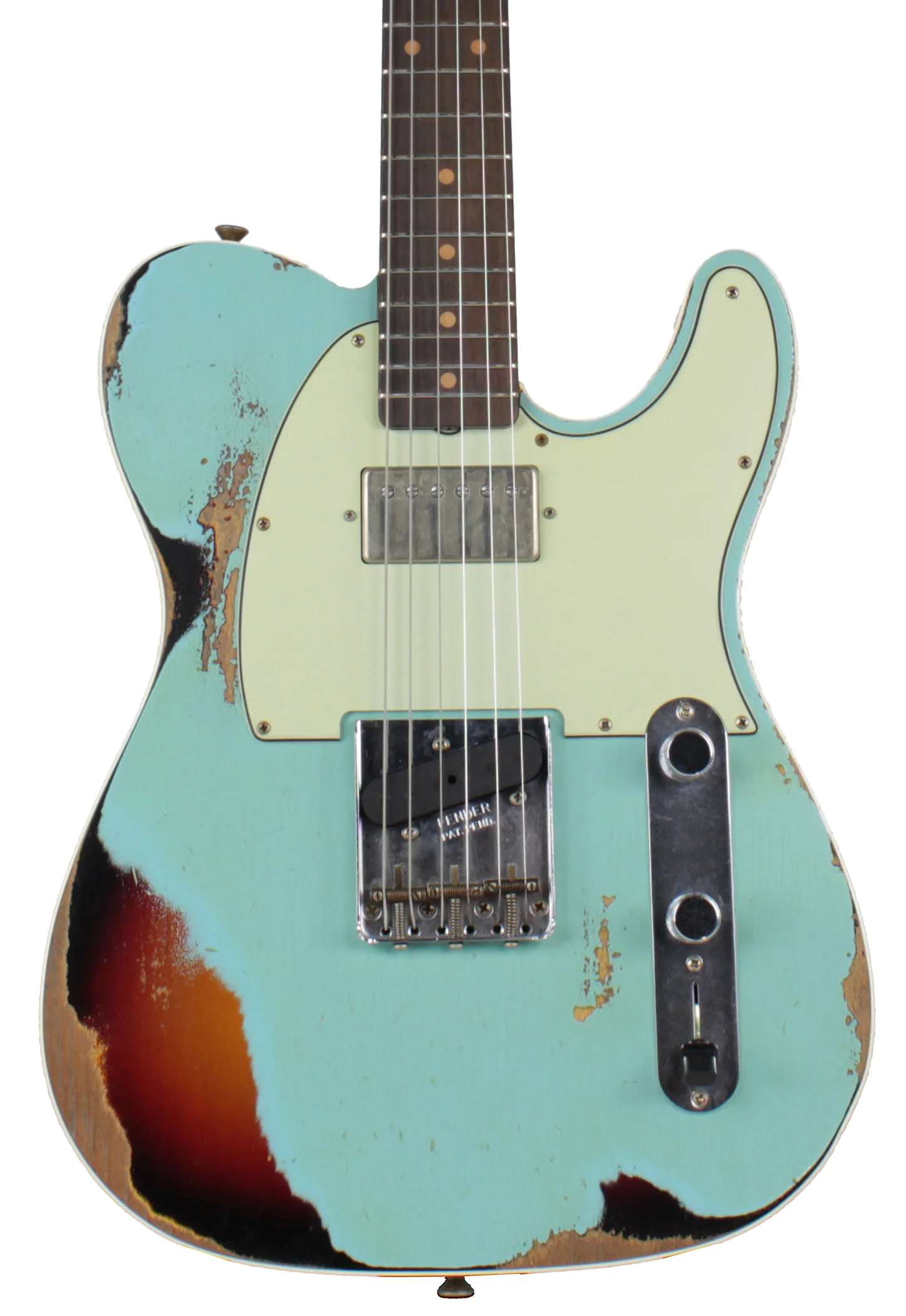 Fender Custom Shop Ltd Heavy Relic Reverse Custom HS Tele, Daphne Blue o/ 3TS - Image 2