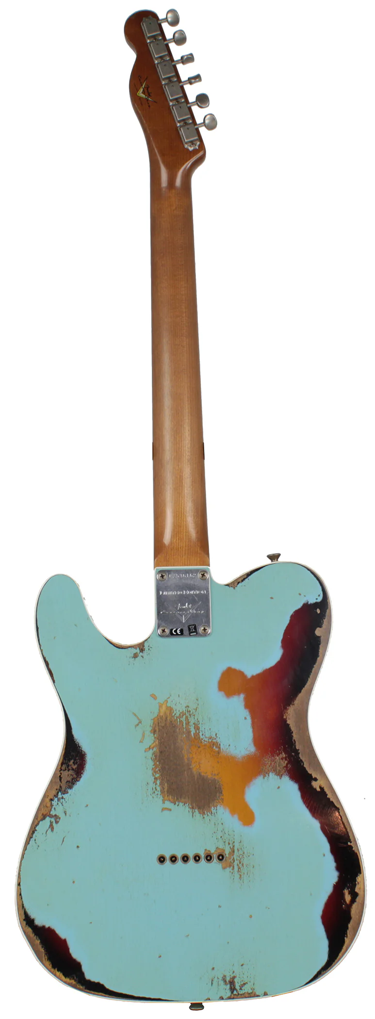 Fender Custom Shop Ltd Heavy Relic Reverse Custom HS Tele, Daphne Blue o/ 3TS - Image 4